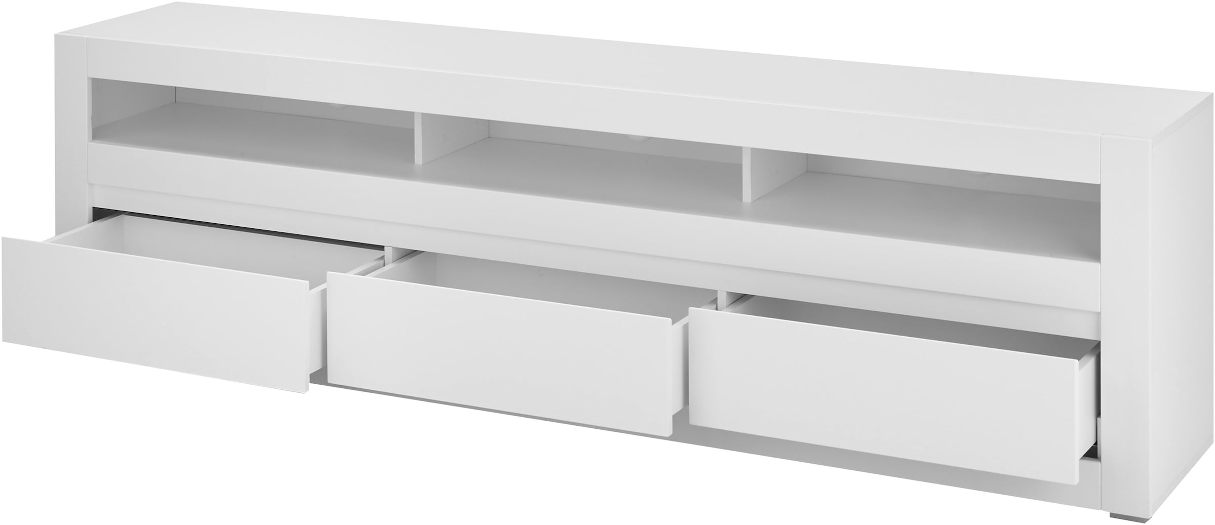 Home affaire Meuble mural »Anbauwand in Weiss Matt, Wohnzimmer-Set mit austauschbarer Blende« Set, 3 cuis tlg.