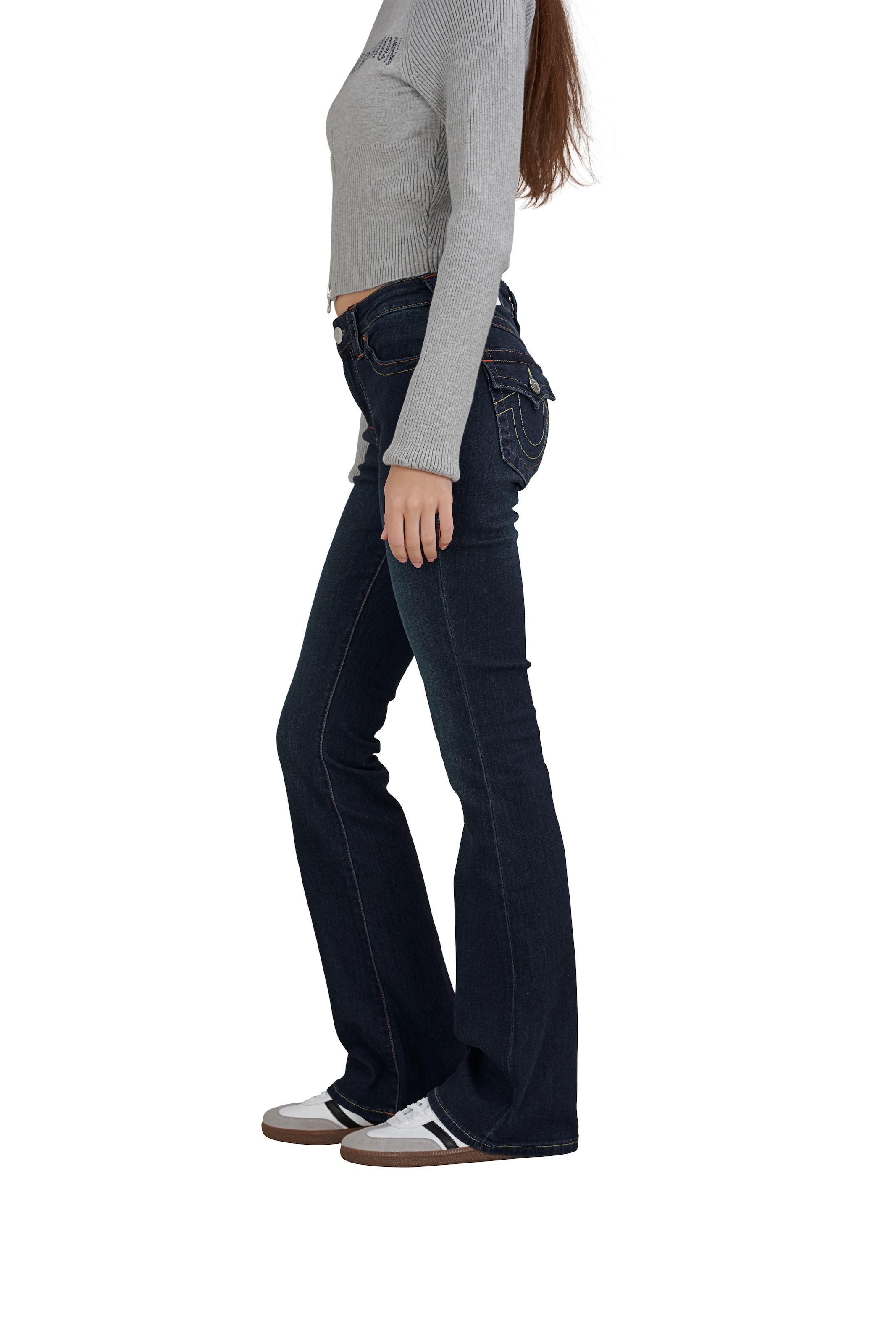 True Religion Jeans bootcut »BECCA MR BOOTCUT FLAP« mélange de coton, coupe bootcut