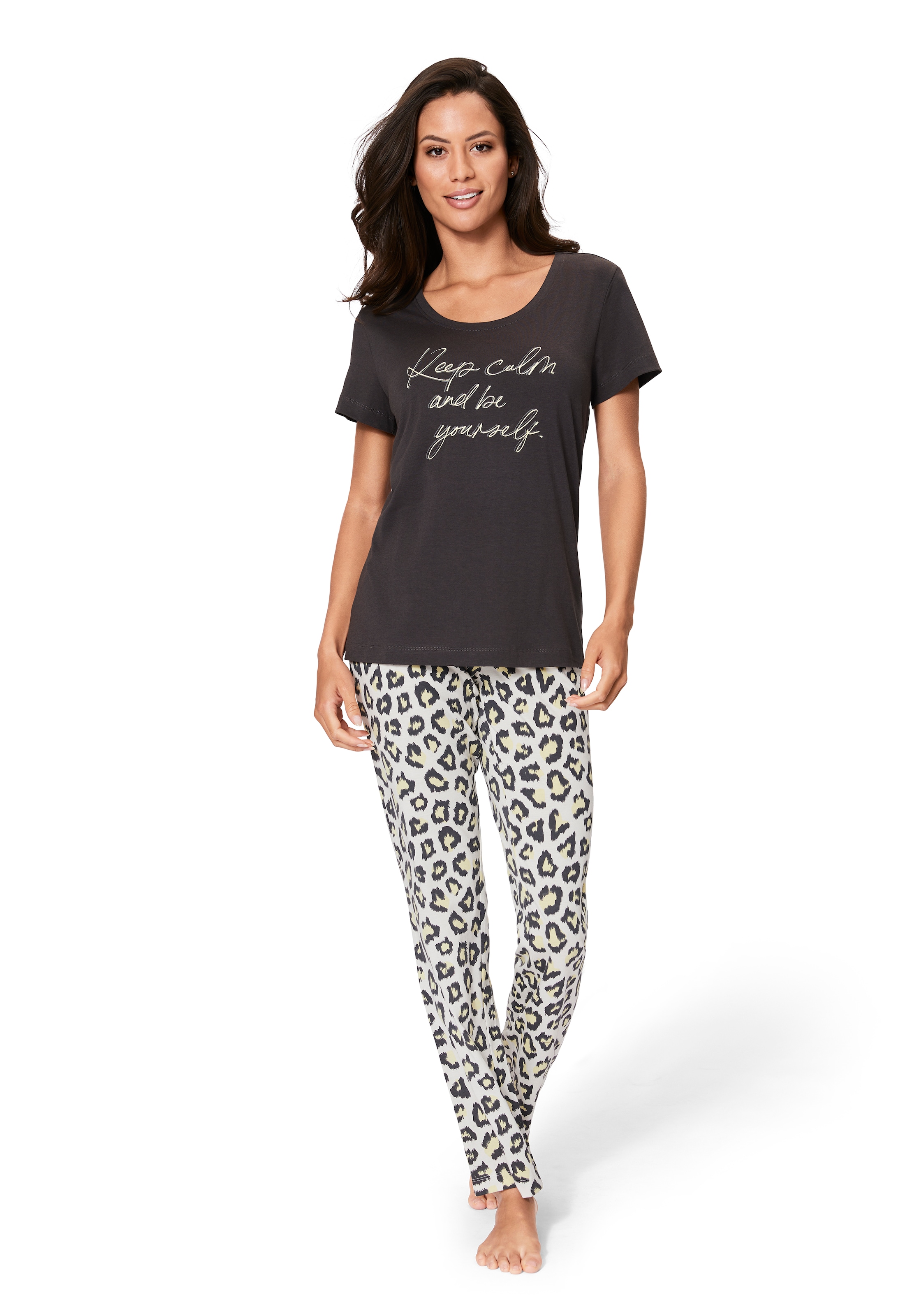 Vivance Dreams Pyjama Packung, 3-teilig,  mit Leo-Print