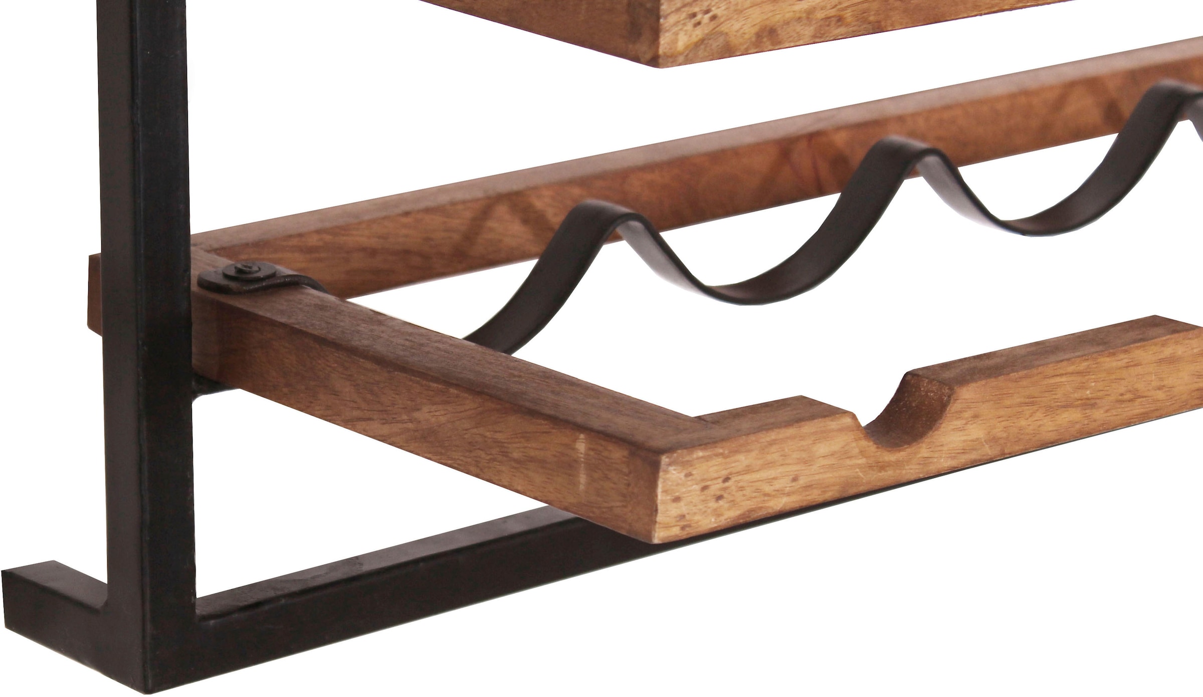 SIT Étagère à vin »Wandregal PANAMA – Industrial Regal aus Mango‑Holz & Altmetall« casier à vin pour 8 bouteilles