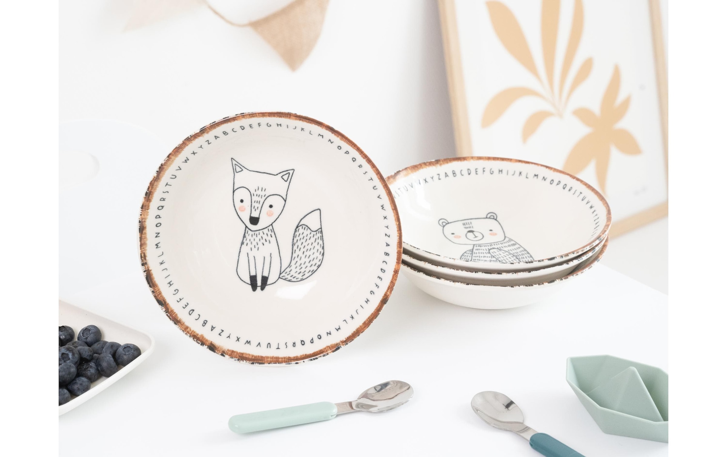 CreaTable Bol pour enfant »Freunde des Waldes Mehrzweckschale Steinzeug«