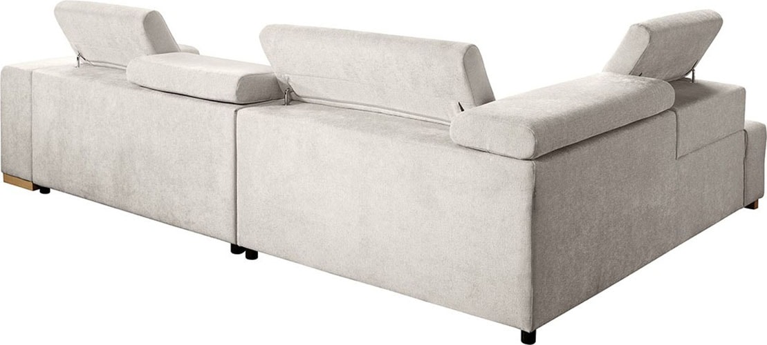 exxpo - sofa fashion Ecksofa »Elianos, hoher Sitzkomfort, aufwendige Kreuzsteppung im Sitz, L-Form« Kopfteile & Sitztiefe verstellbar, ohne Bettfunktion