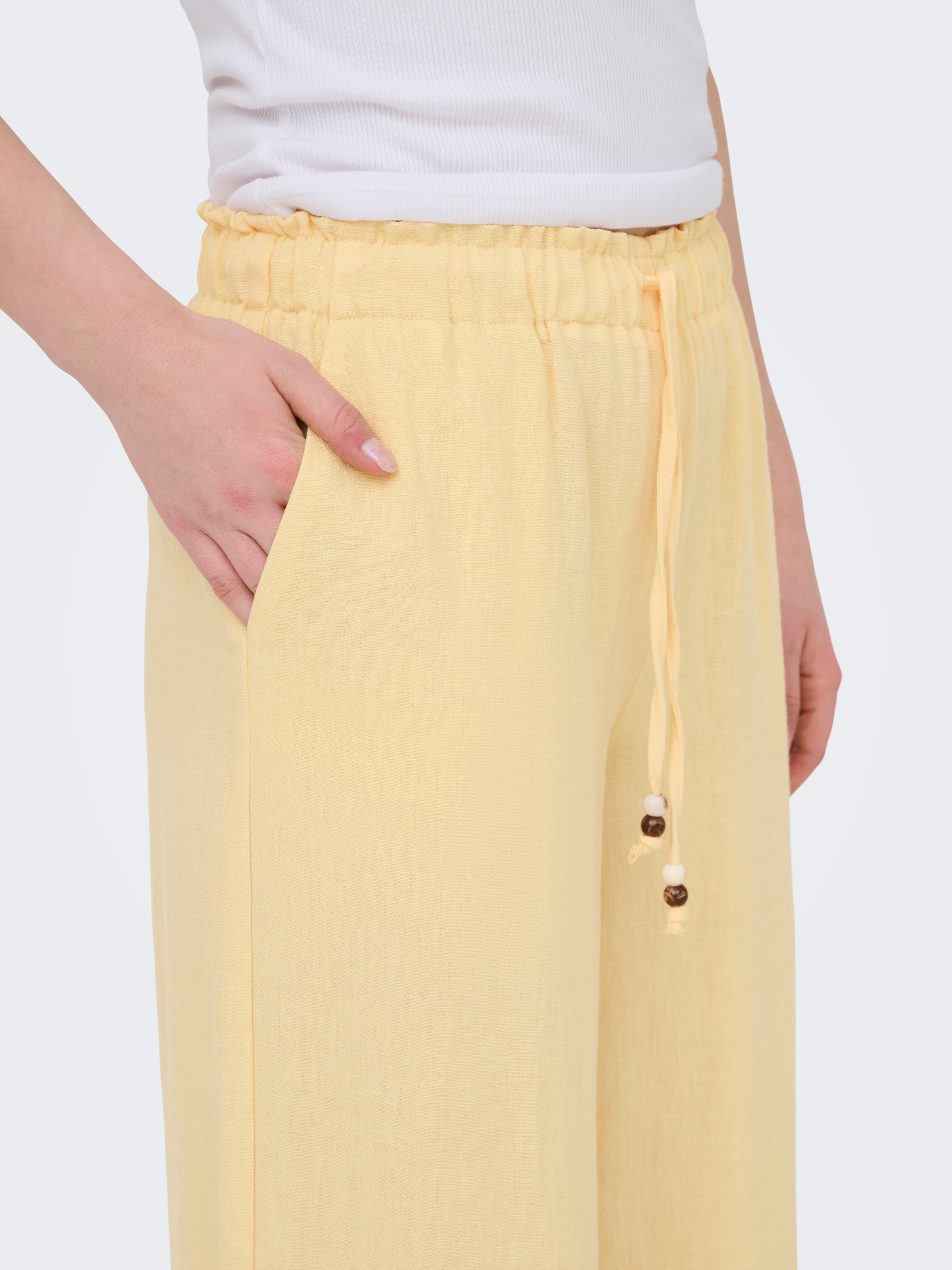 ONLY Pantalon à enfiler »ONLEMMIA MW PULL-UP X-WIDE PANT PNT«  mélange de matières, taille régulière