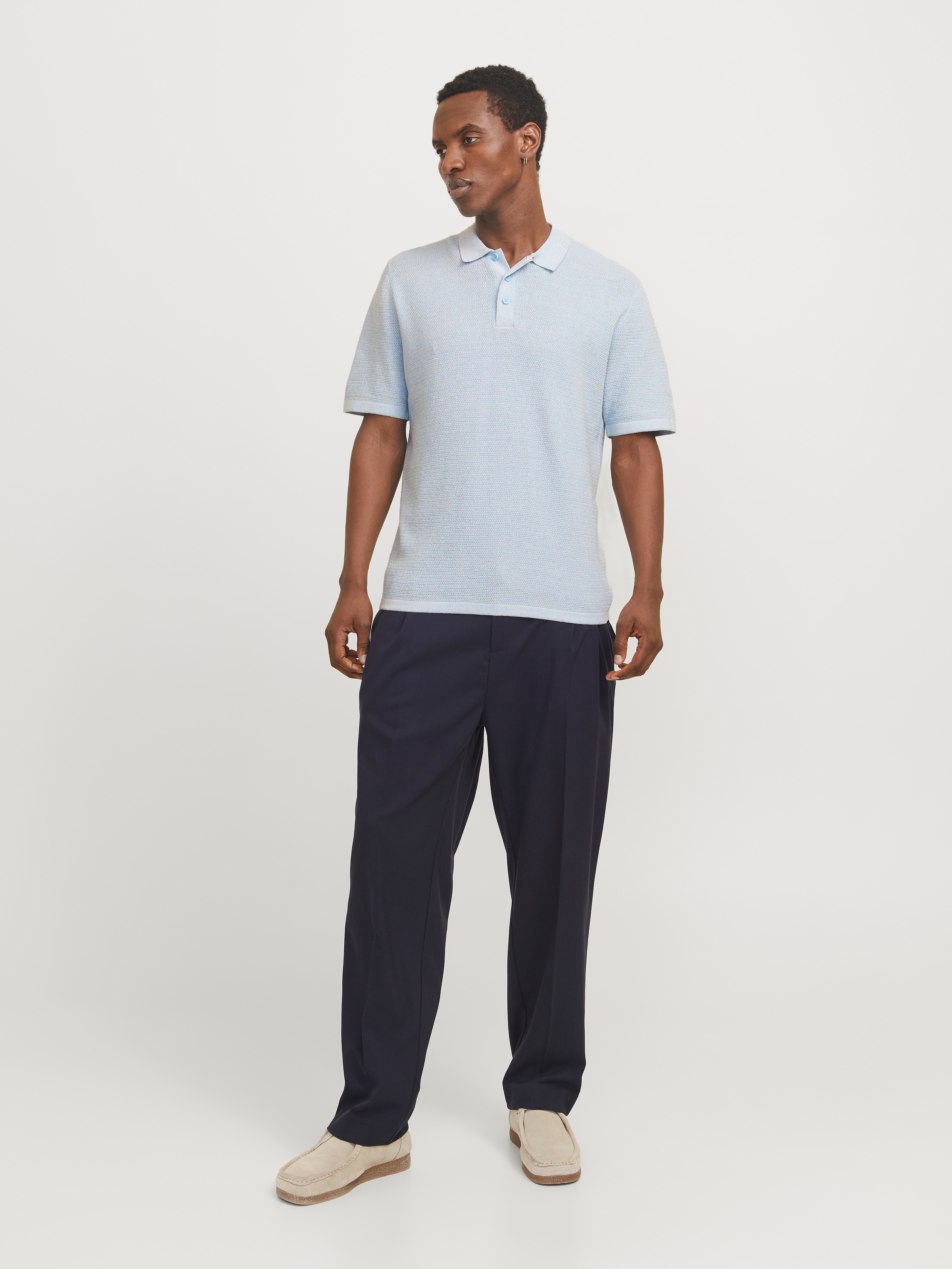 Jack & Jones Pull à manches courtes »JJEGEORGE KNIT POLO SS SN« mit Polo Kragen