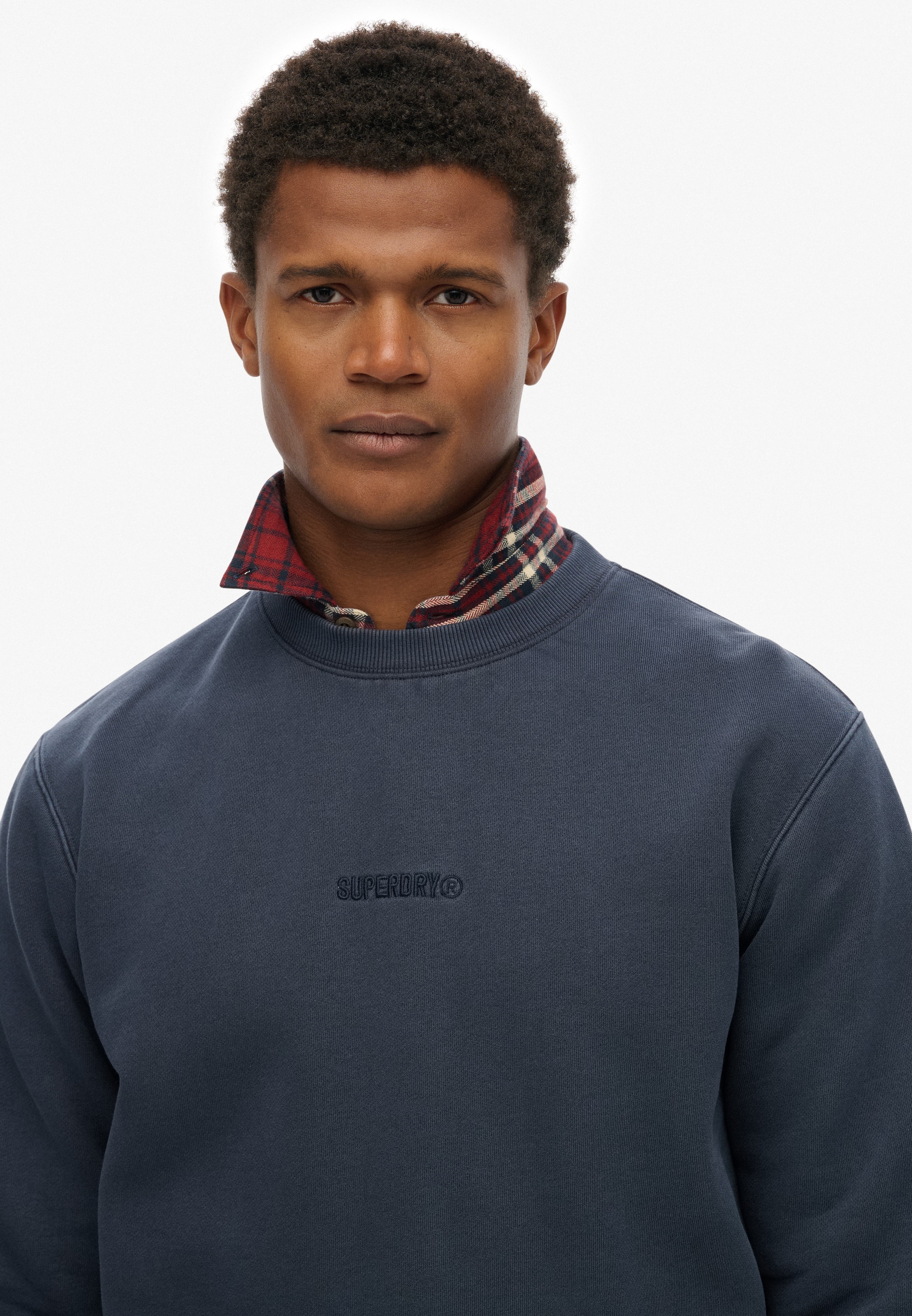 Superdry Sweat-shirt »MICRO LOGO CREW«, en coton et polyester, coupe décontractée, molleton gratté
