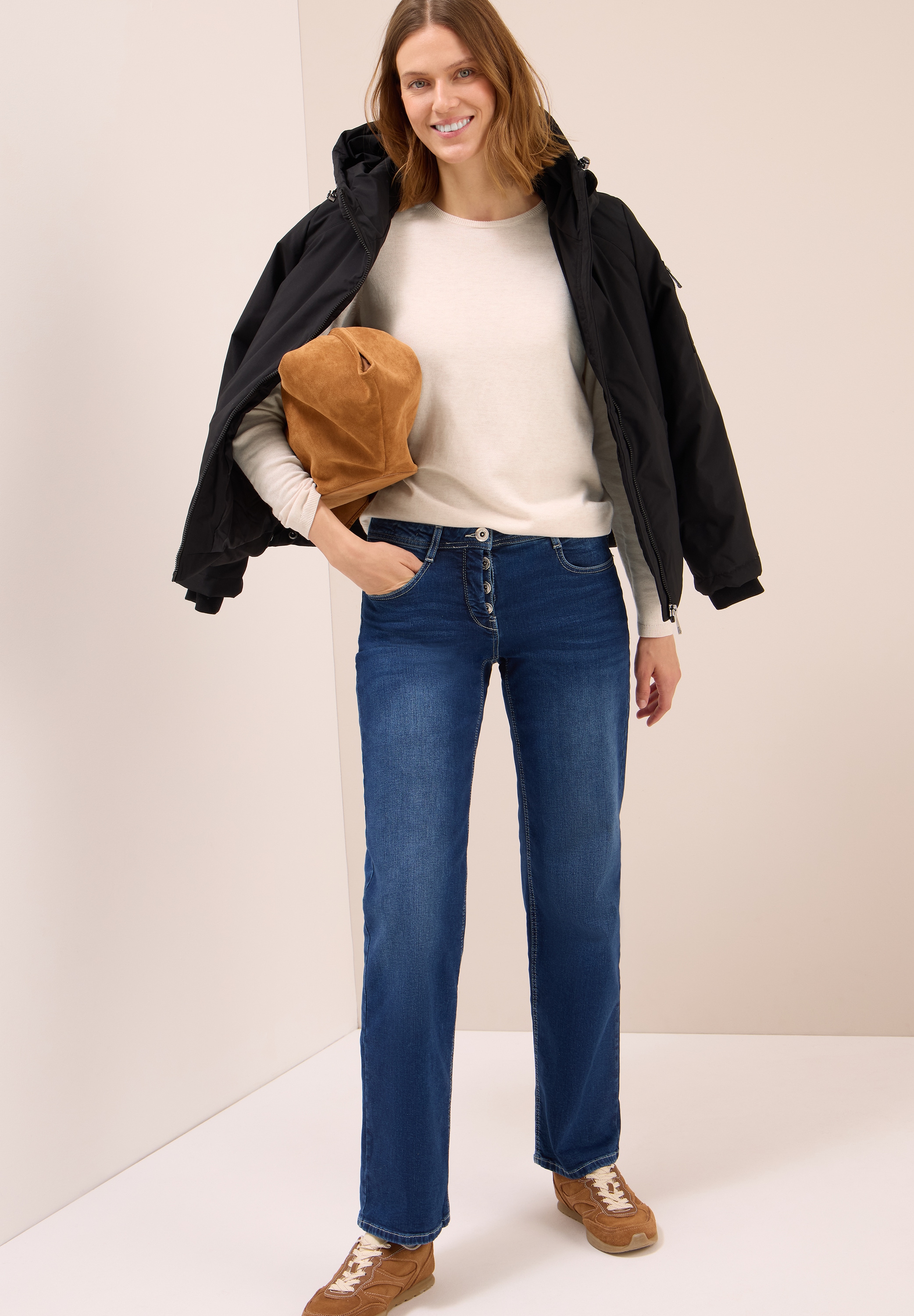 Cecil Pull en tricot mit feinem Detail an der Schulter und Viskose-Anteil