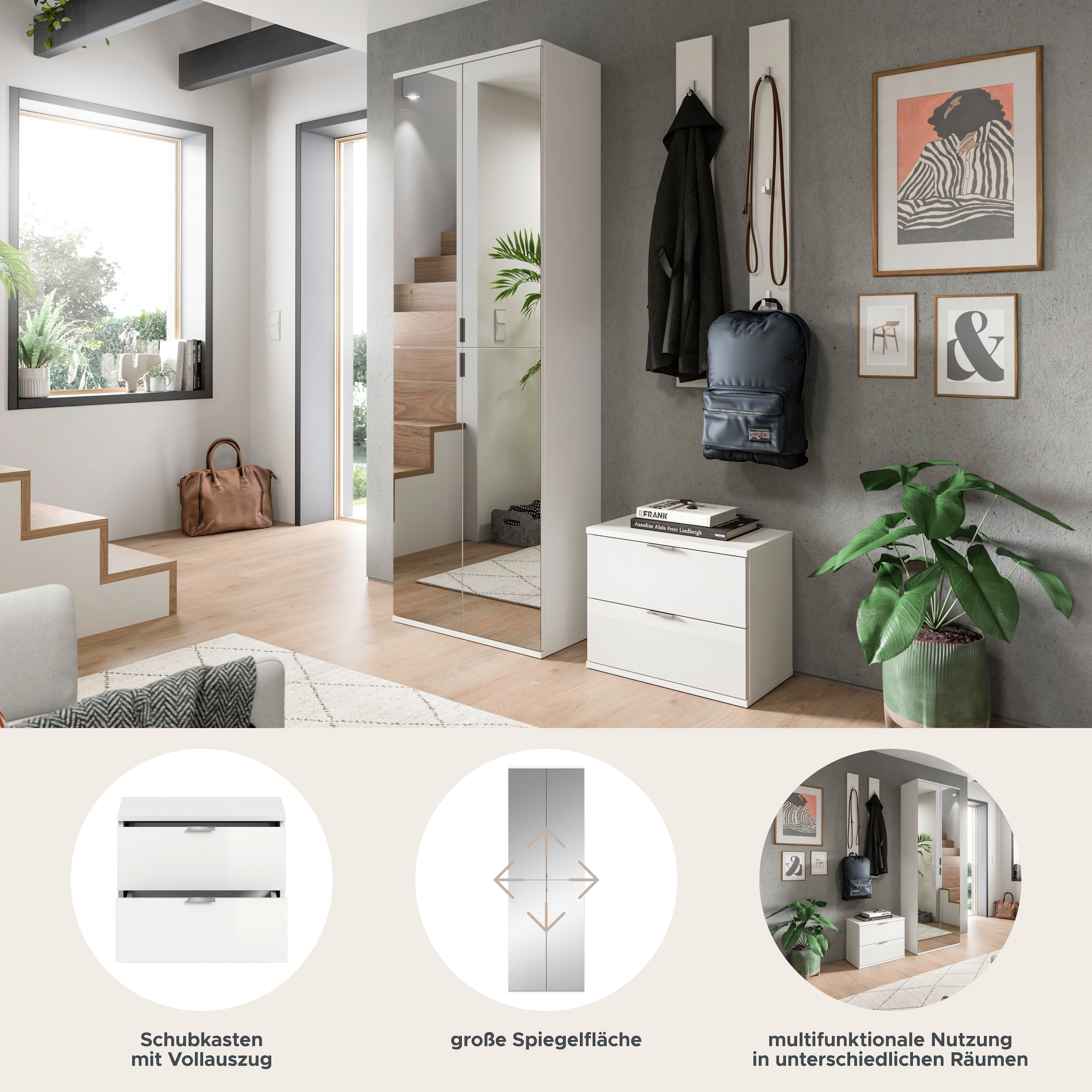 Home affaire Garderoben-Set »Trondheim, Garderobenset 3-tlg. Breite 128 cm,« 3 Stk. tlg.