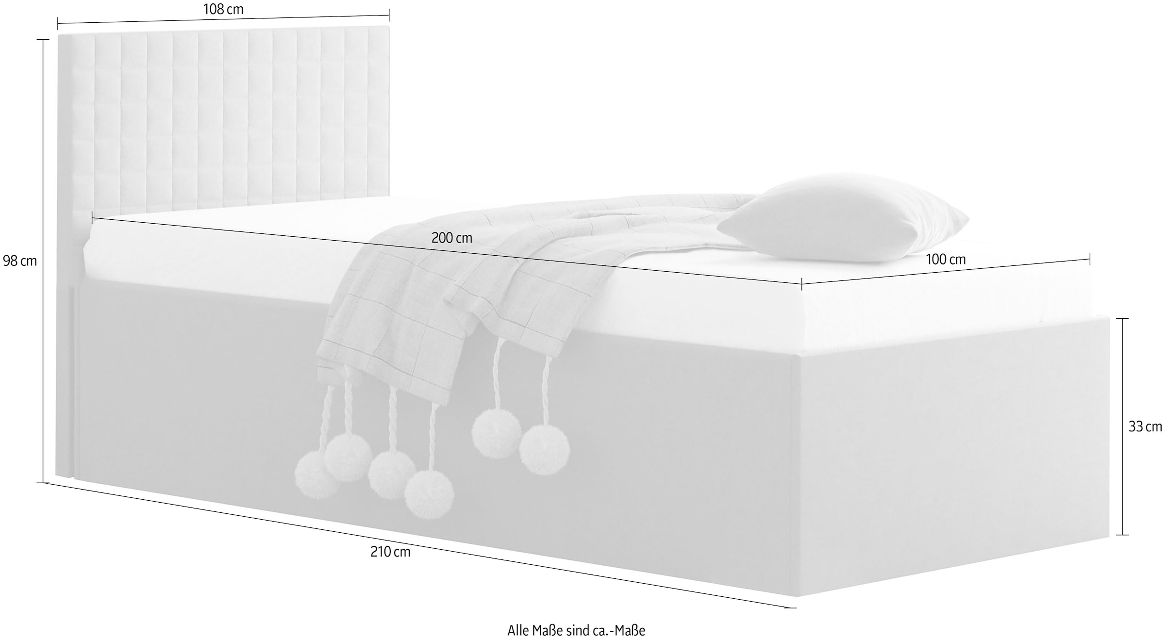 Westfalia Schlafkomfort Lit rembourré avec coffre de lit en version avec matelas