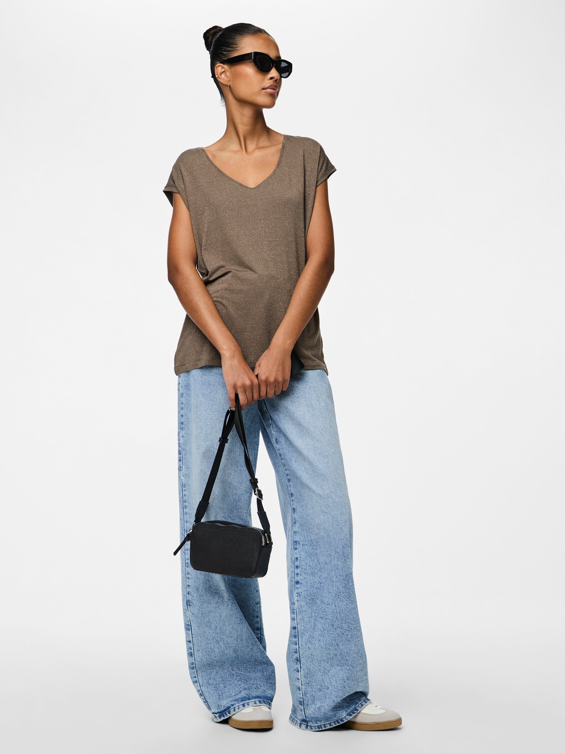 pieces Kurzarmshirt »PC BILLO« Viskosemischung, loose fit