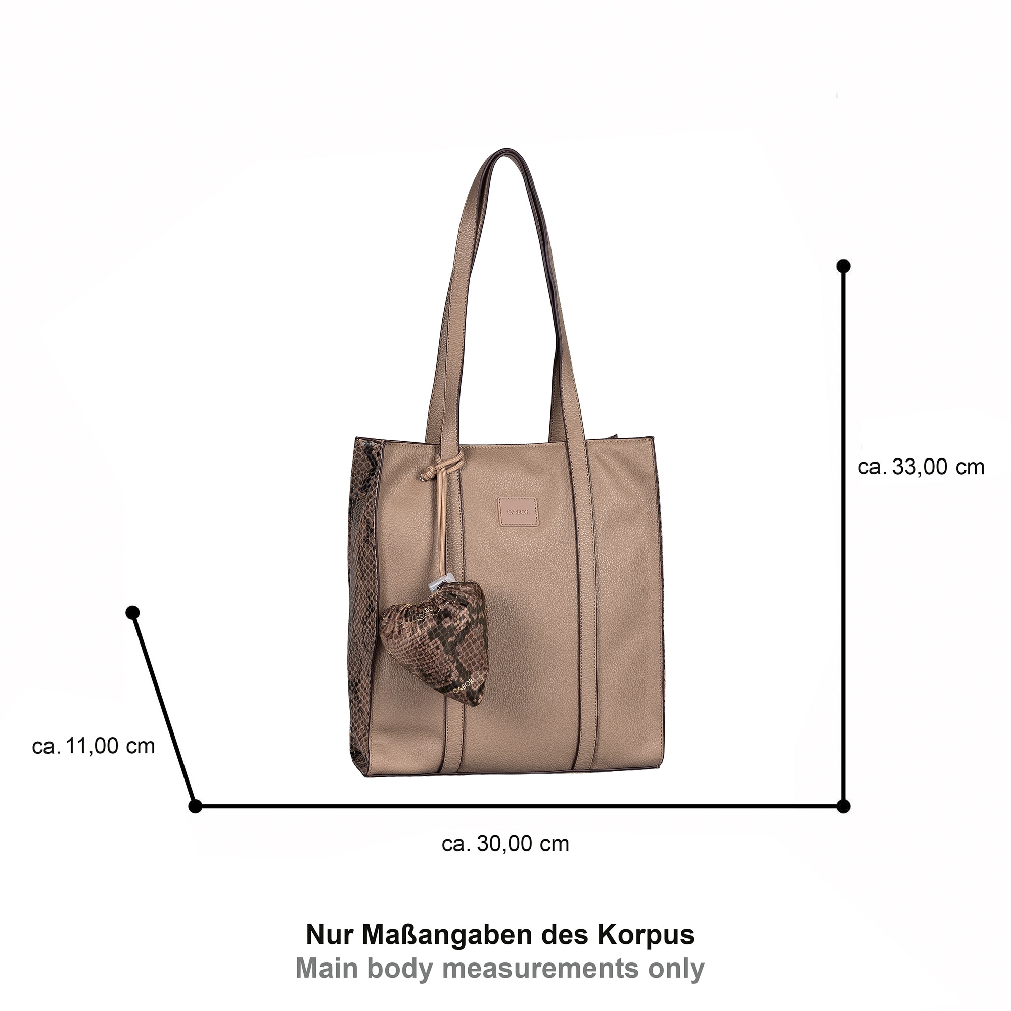 Gabor Shopper »Elfie Luxe« Sac à main pour dames avec motif léopard et pendentif pochette