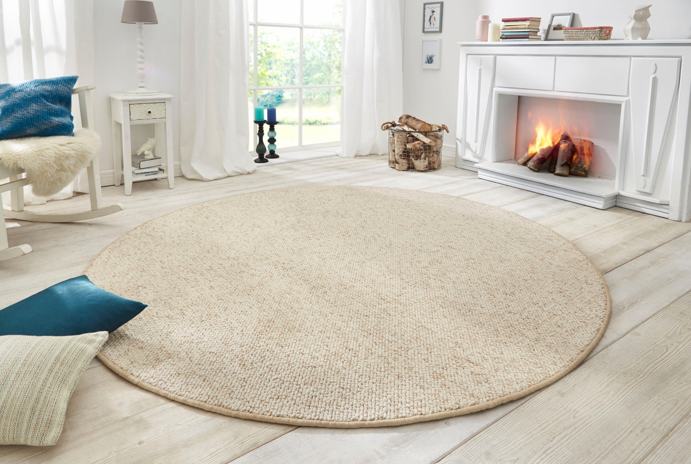 HANSE Home Tapis »Wolly 2« Rond 12 mm Höhe Flachgewebe, Skandi, Woll-Optik, Esszimmer, Wohnzimmer, Flur