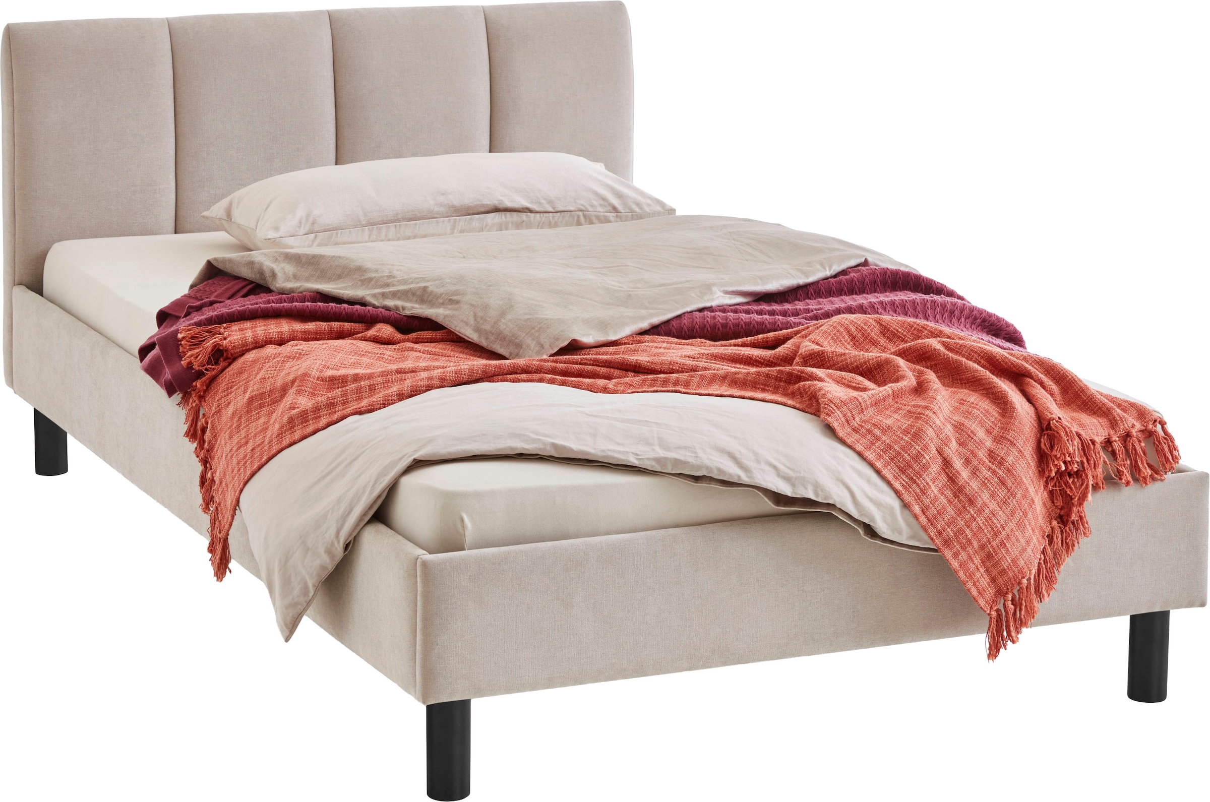 meise.möbel Polsterbett »Joker, in verschiedenen Breiten und Farben erhältlich« wahlweise mit schwarzem oder eichefarbigem Holzfuss