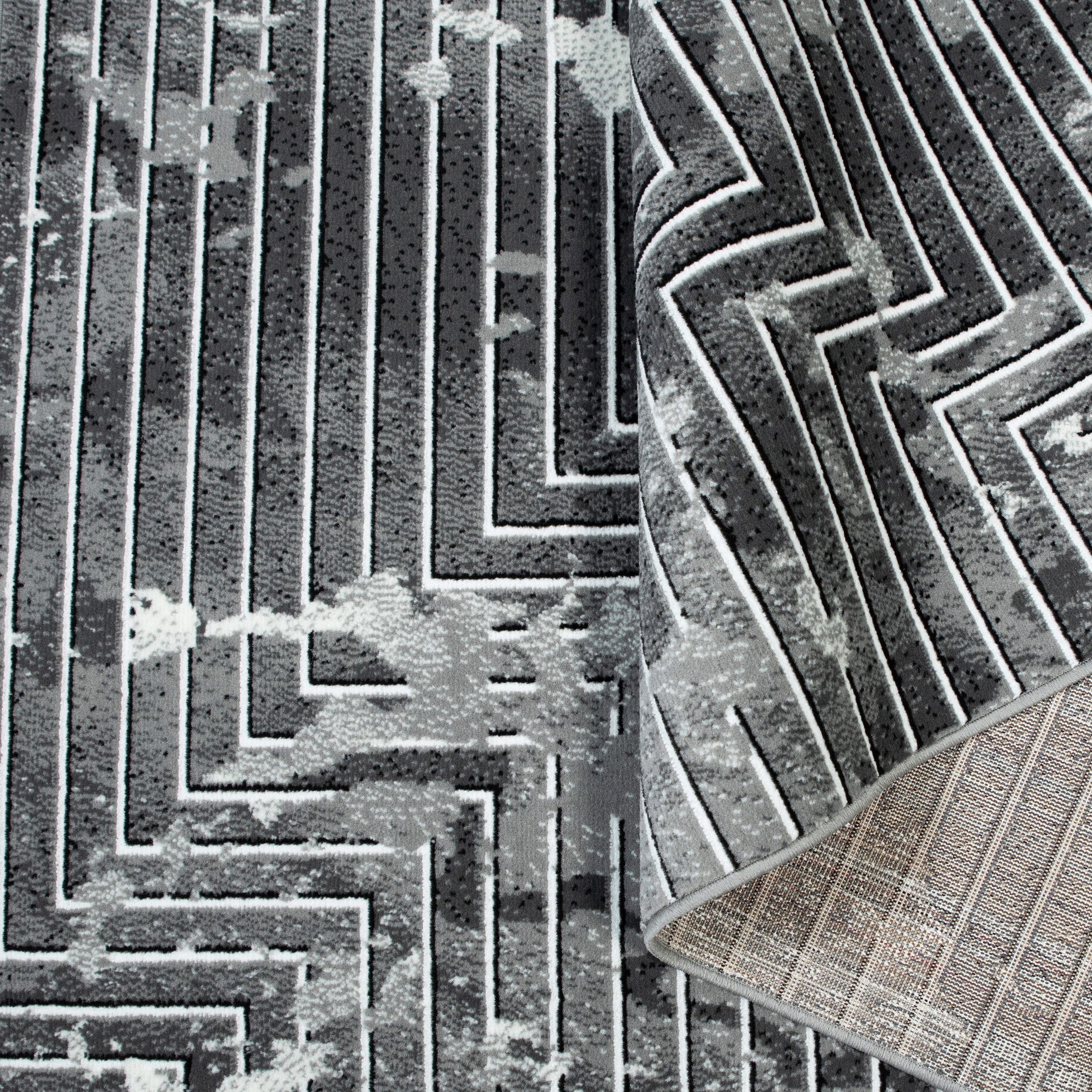 my home Teppich »Leiga, 3D-Effekt, leichter Glanz, Scandi-Look« rechteckig 8 mm Höhe Kurzflor, Wohnzimmer, Esszimmer, Schlafzimmer