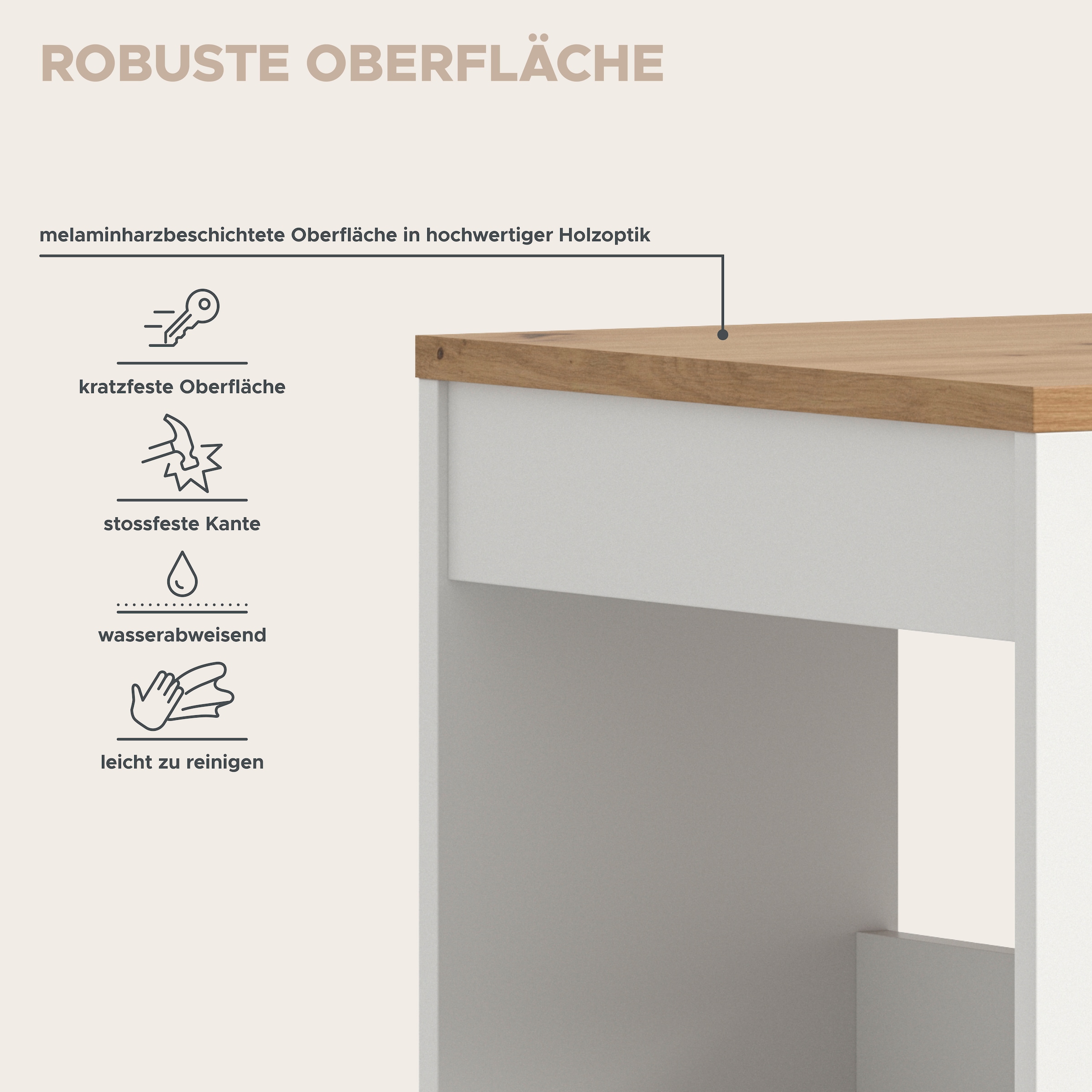 GOODproduct Bartisch »NORDBY, Breite x Höhe: 105 x 103cm, 4 offene Fächer« Esstisch, Stehtisch, Tresentisch, Bistrotisch, Küchentisch