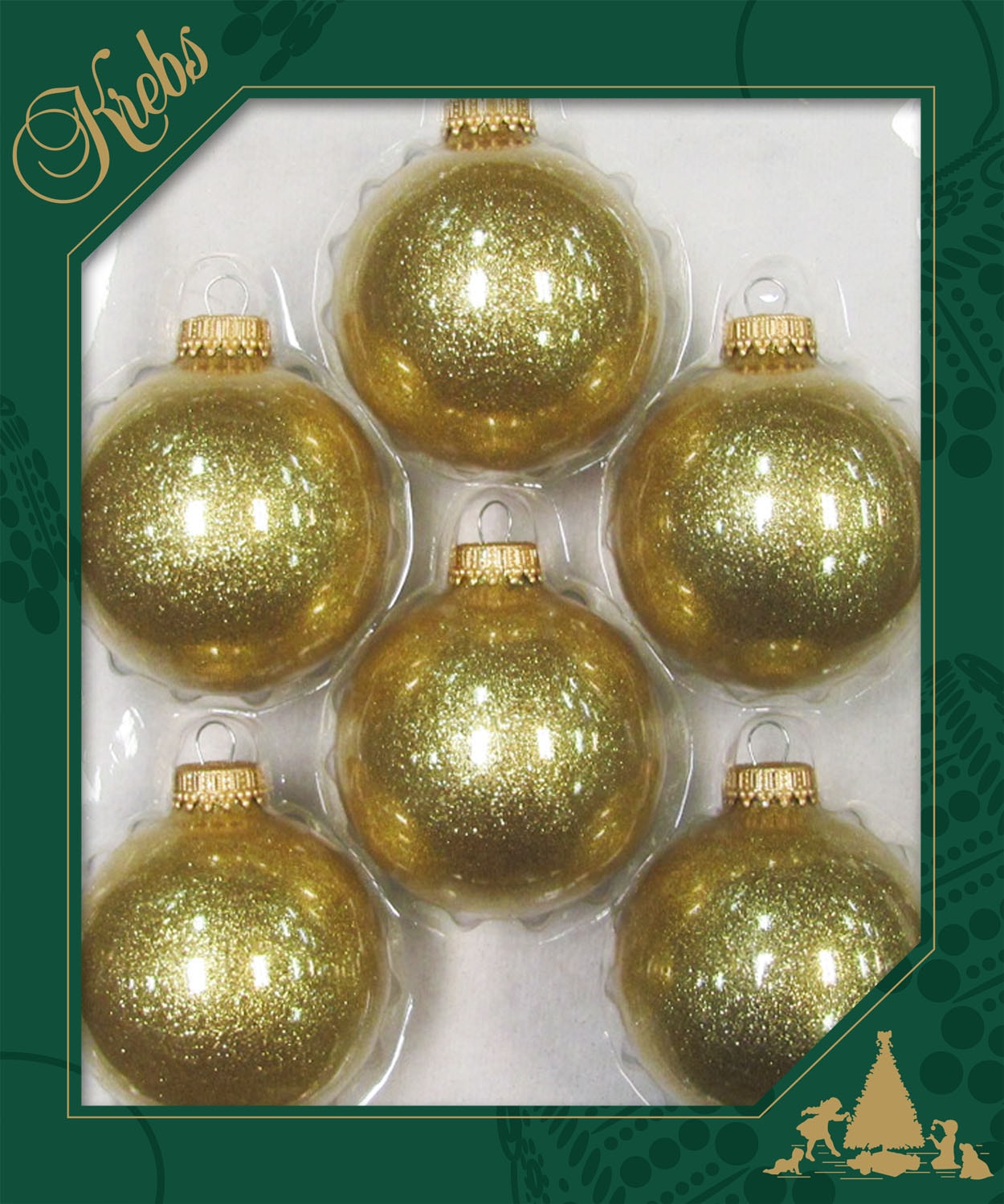 Krebs Glas Lauscha Boule de Noël »CBK03231, Weihnachtsdeko, Christbaumschmuck, Christbaumkugeln Glas« en verre