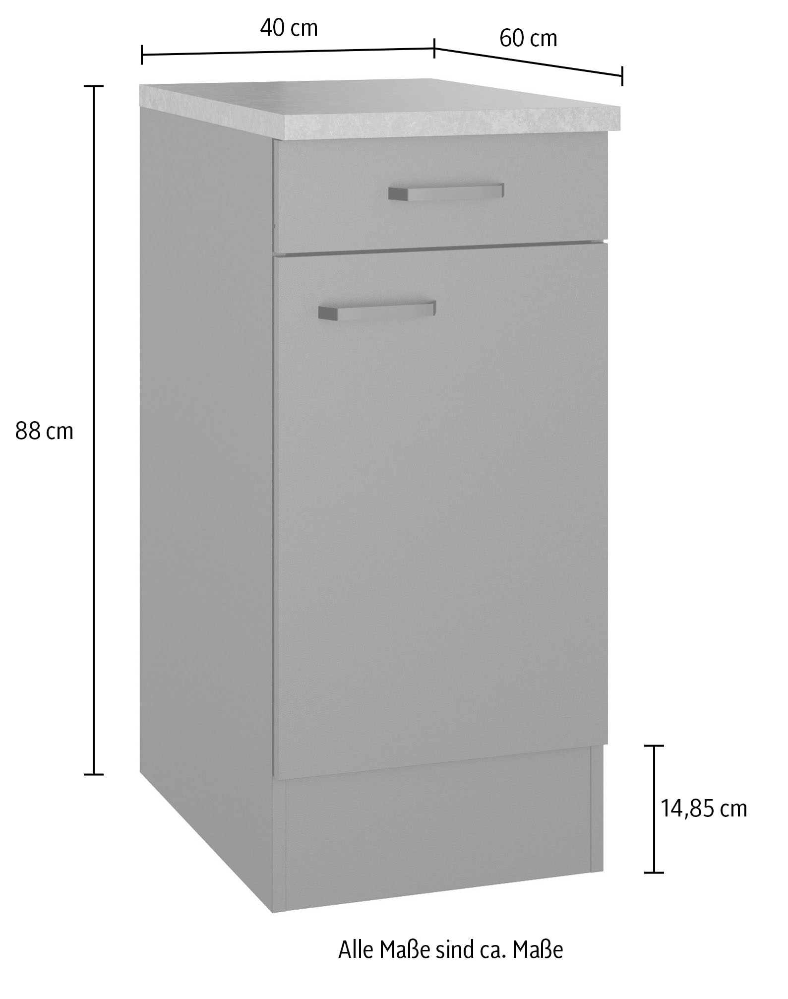 OPTIFIT Armoire basse »OPTImulti« Breite 40 cm, mit 1 Tür, 1 Schubkasten, 1 Einlegeboden