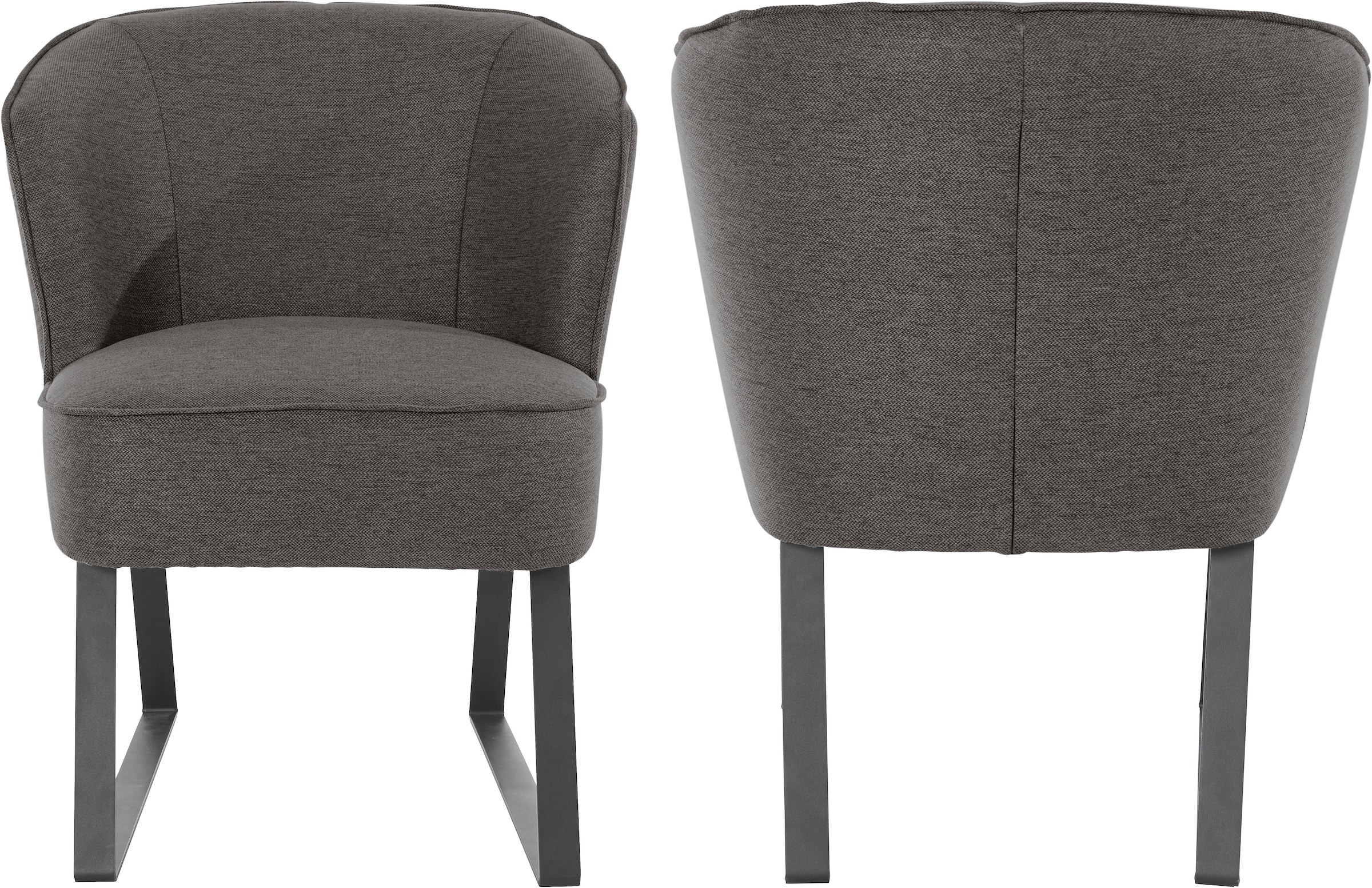 exxpo - sofa fashion Sessel »Americano, Loungesessel« mit Keder und Metallfüssen, Bezug in verschiedenen Qualitäten, 1 Stck.