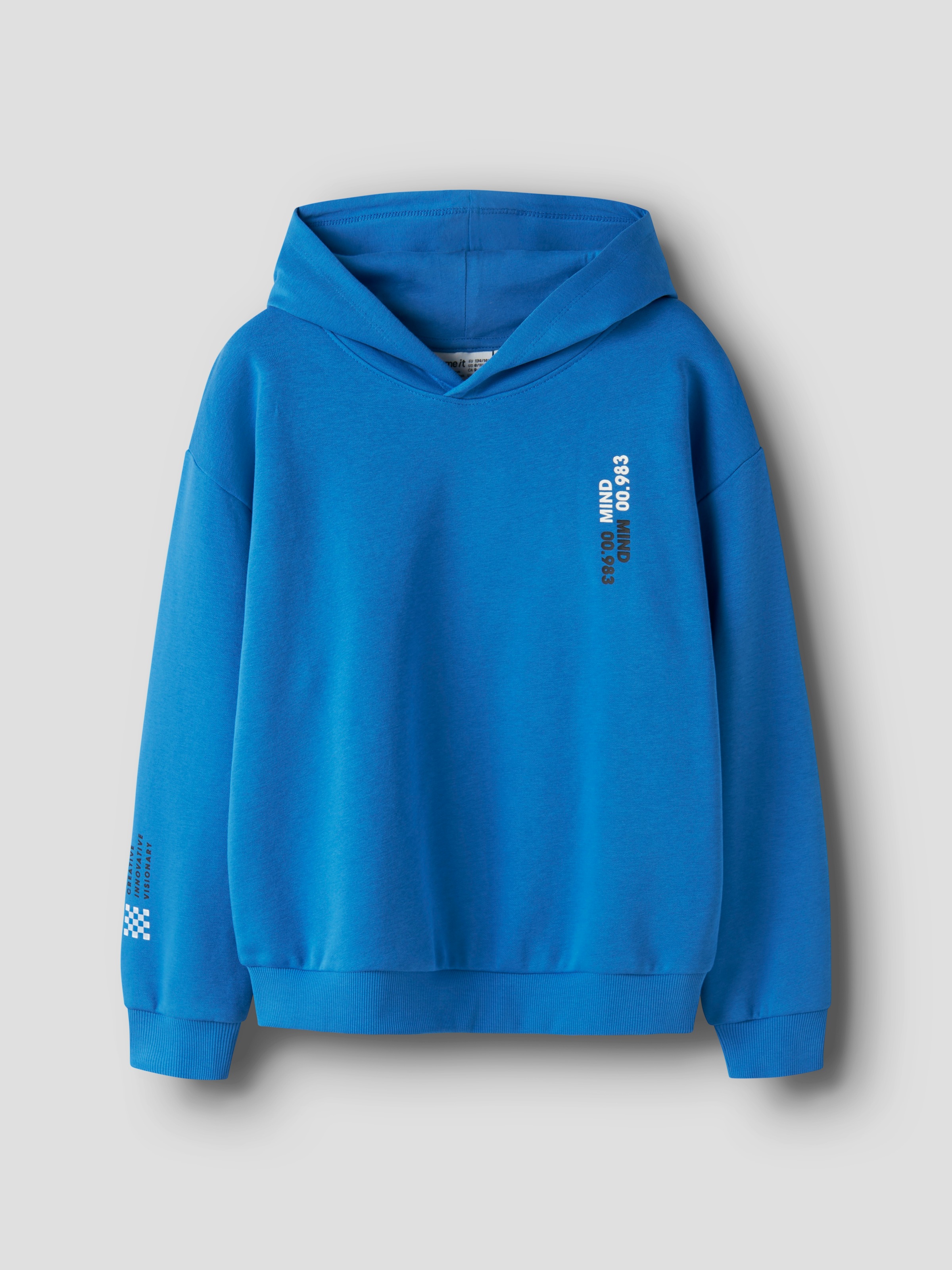 Name It Kapuzensweatshirt »NKMOFRANNE LS RLX SWE BRU WH BF«, Baumwollmischung, locker geschnitten
