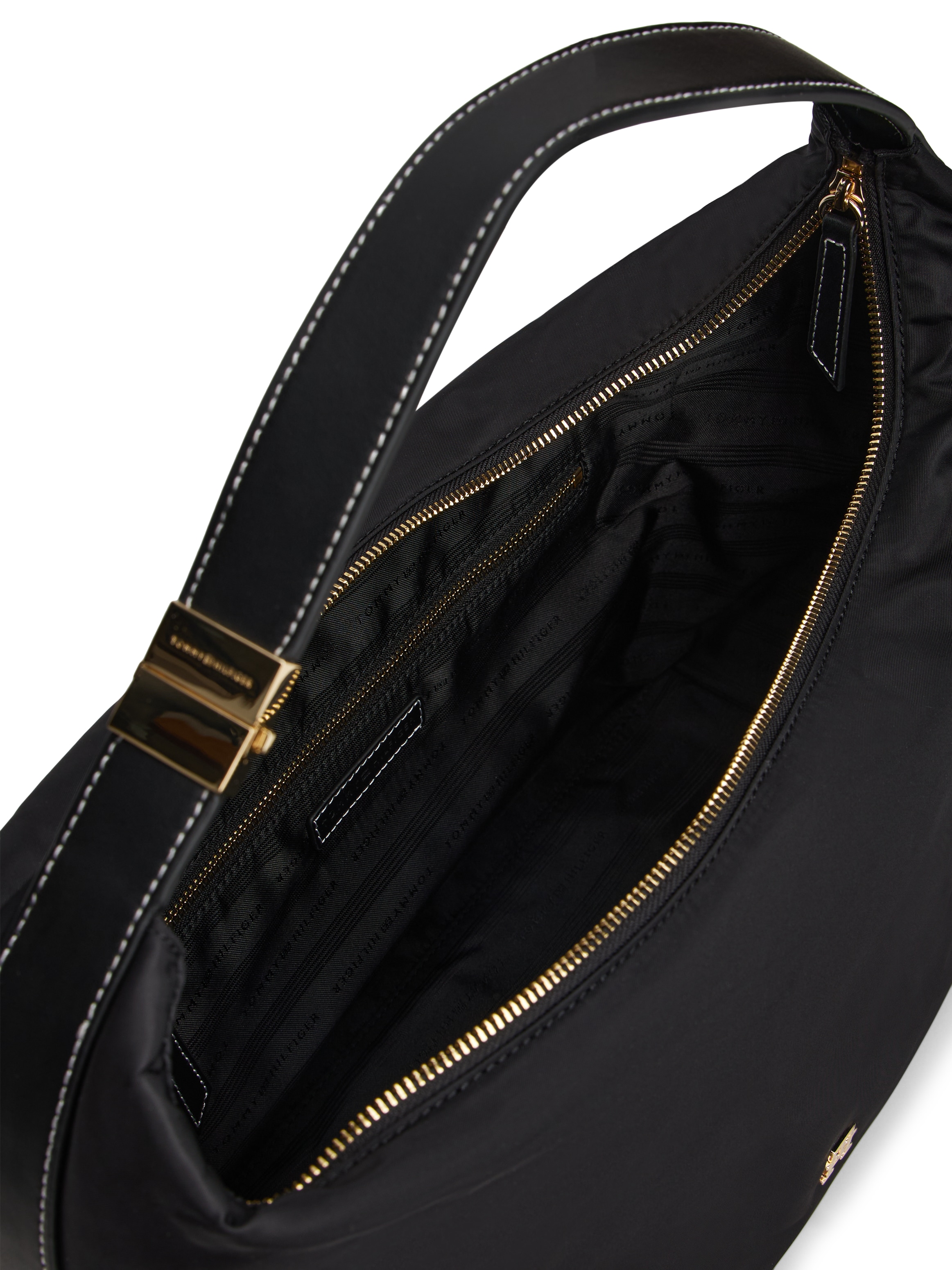 Tommy Hilfiger Hobo »TH GO HOBO NYLON« sac soirée femme, sac à main avec détails dorés