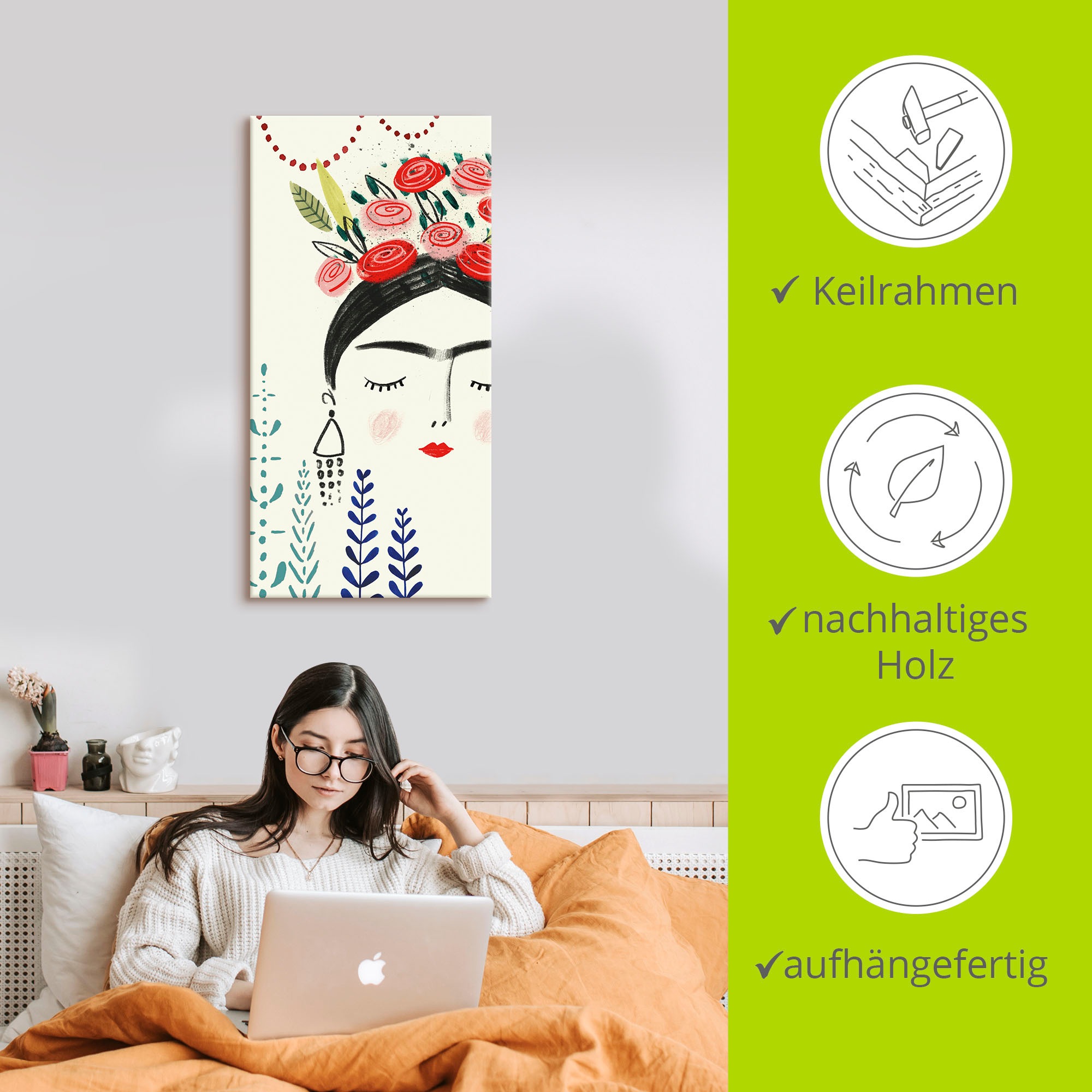 Artland Leinwandbild »Fridas Traum Collektion B« Bilder von Frauen 1 Stk. tlg. auf Keilrahmen gespannt