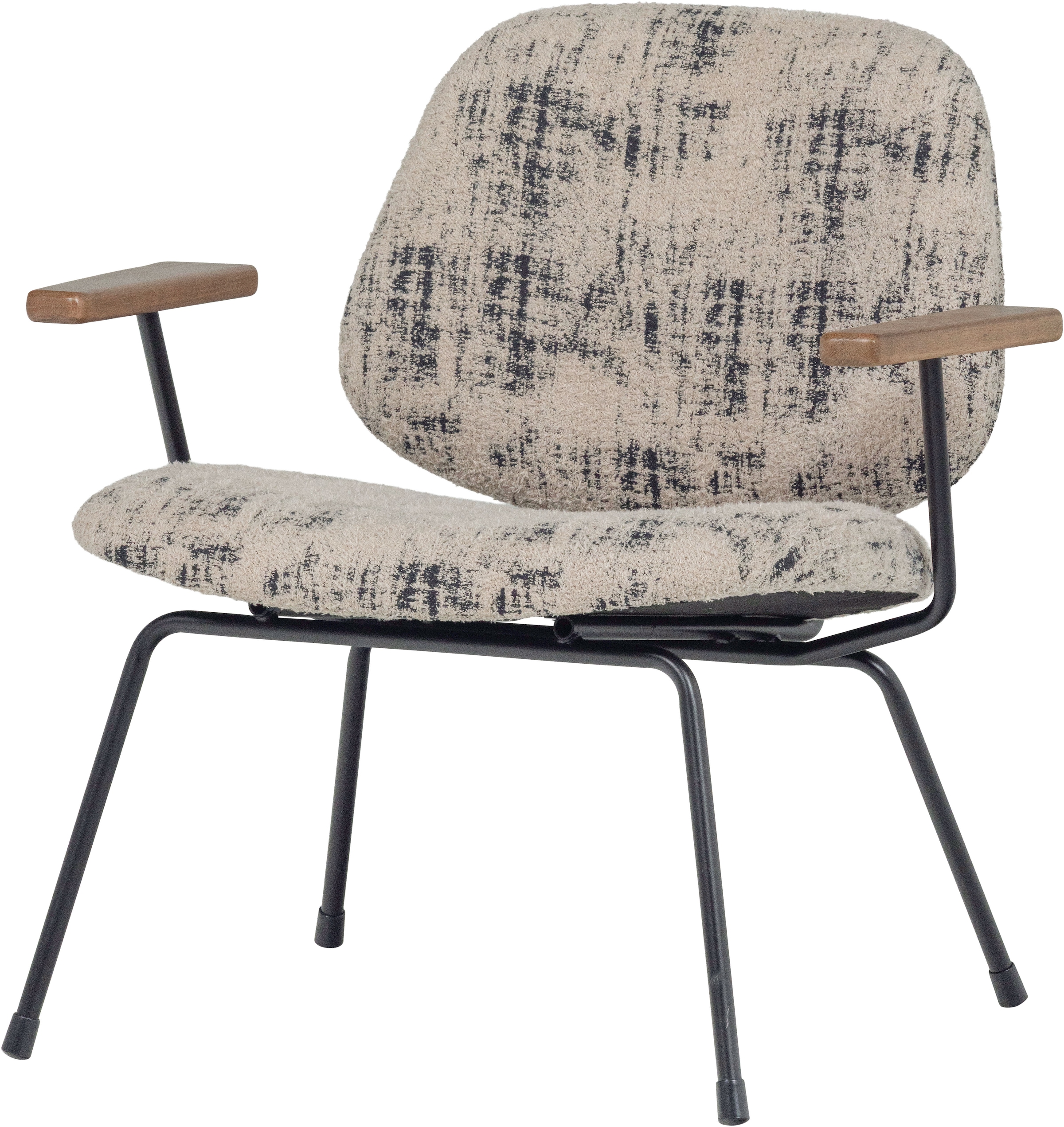 WOOOD Fauteuil lounge »Aure mit Olly-Gewebtem Bezug und Armlehnen B 69 x T 64 x H 69 cm« très haute résistance à l'usure, capacité de charge 120 kg, motif irrégulier