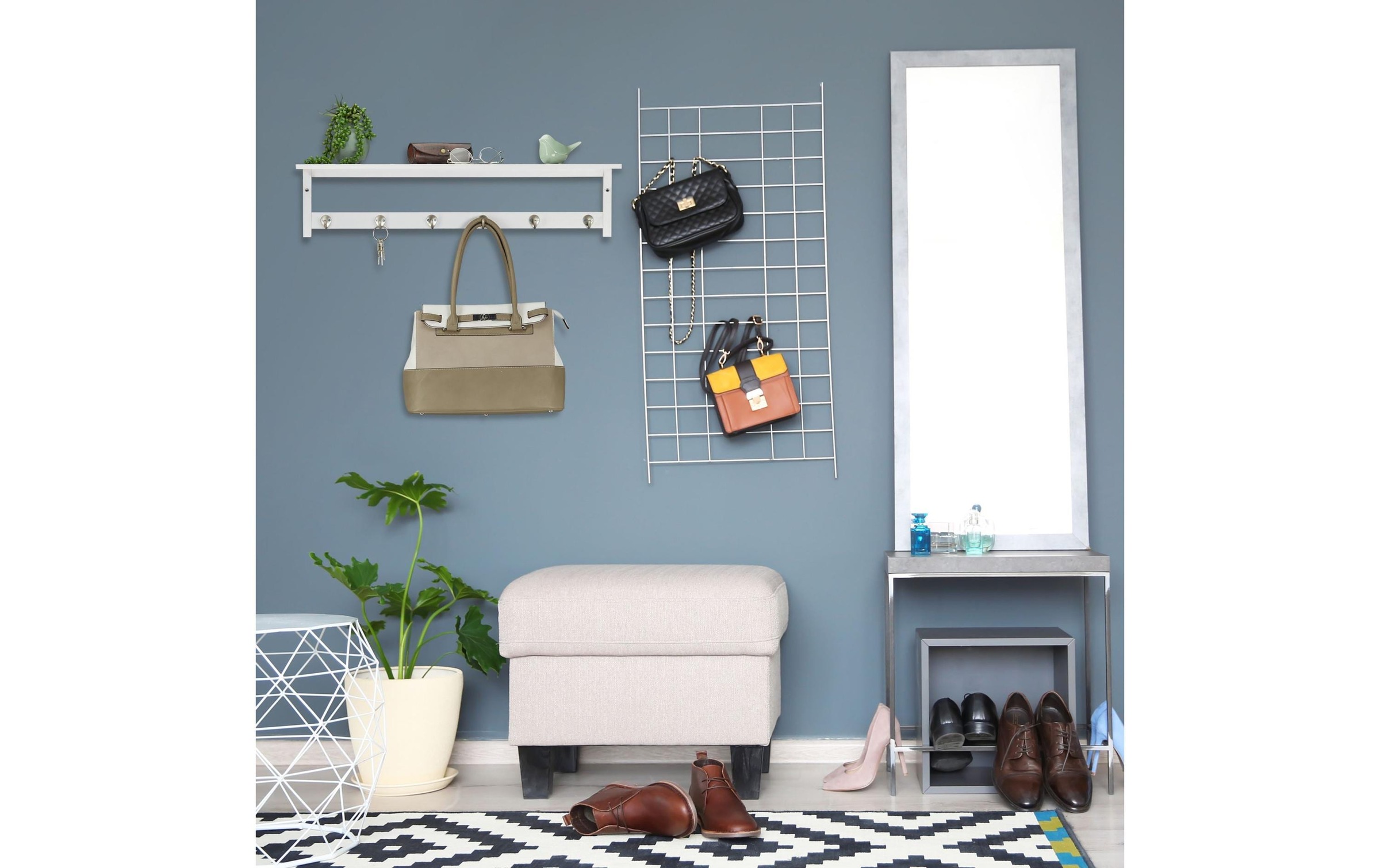 relaxdays Barre de penderie »Garderobenleiste mit Abla«