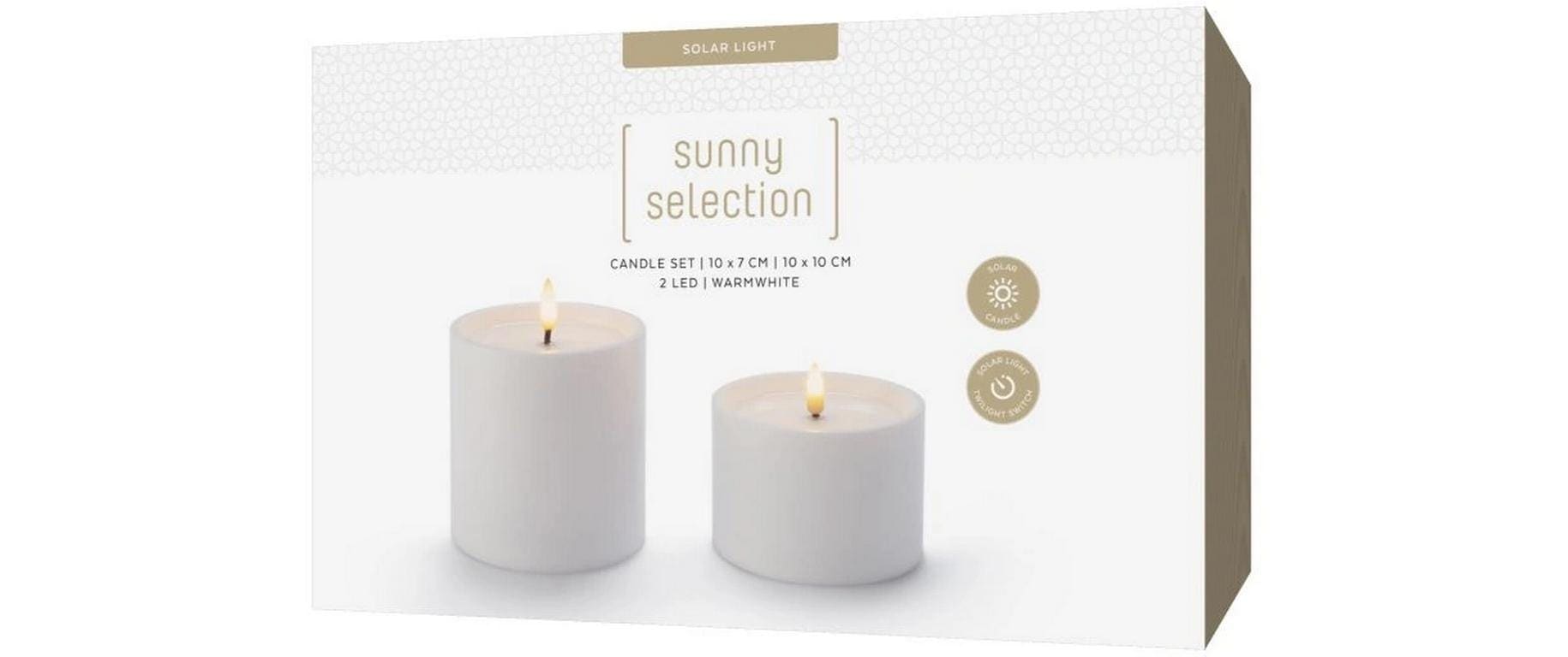 STT Bougie LED »Set 2 Stück 10 cm« Zweiteiliges Solar-Kerzenset für drinnen und draussen