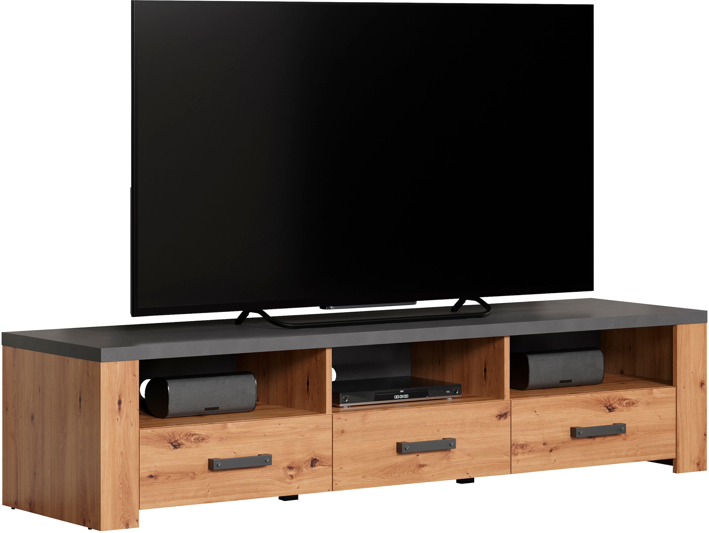 Home affaire Tableau TV »Ambres« 1 cuis tlg. TV-Board, 3 Schubkasten, 3 Fächer, Soft-Close - (B/T/H) 180/50/43 cm