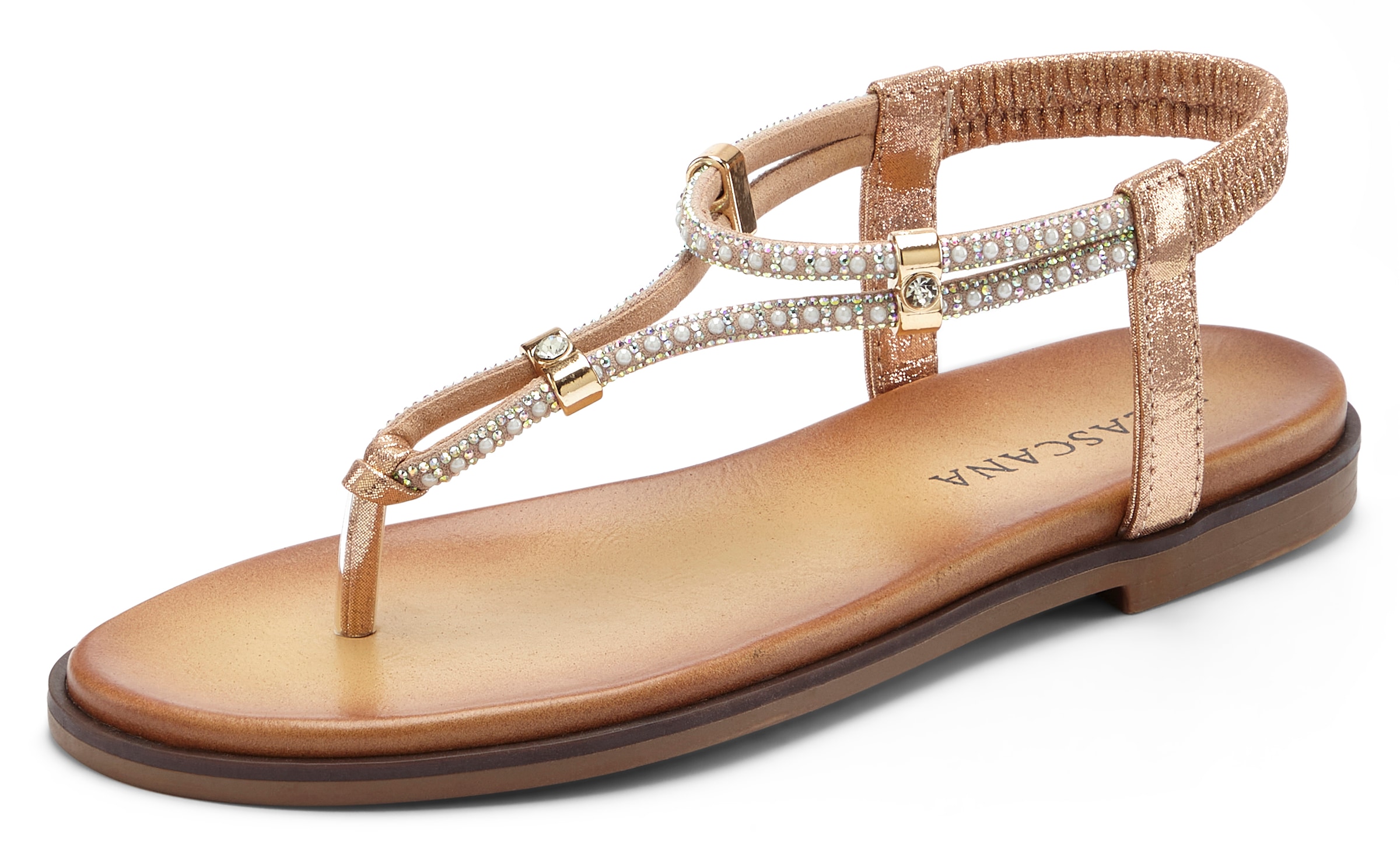 LASCANA Séparateur d'orteils »Sandale, Sommerschuh, offener Schuh,«  mit eleganten Schmucksteinchen VEGAN
