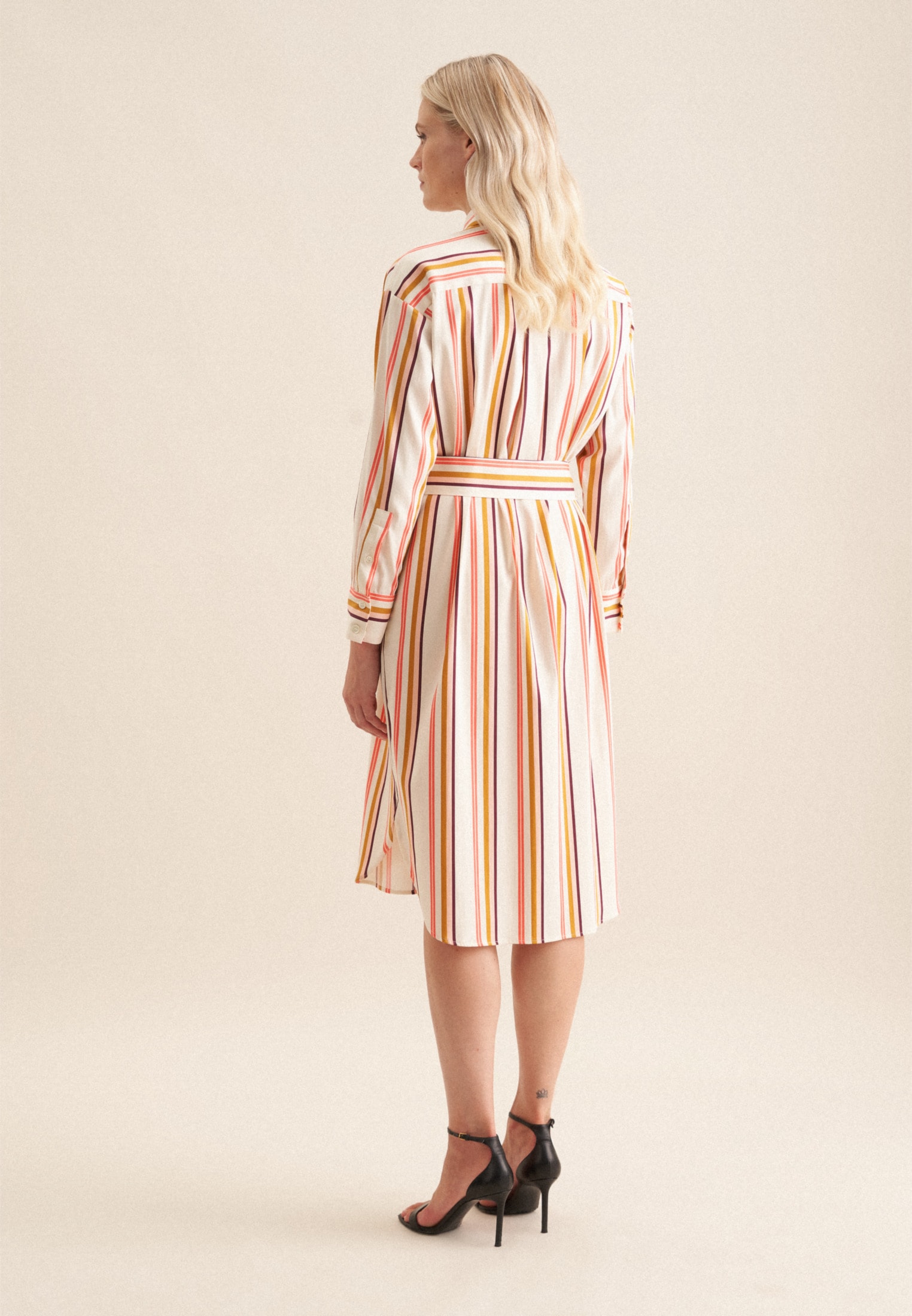 seidensticker Sommerkleid »Schwarze Rose« Langarm Kragen Streifen