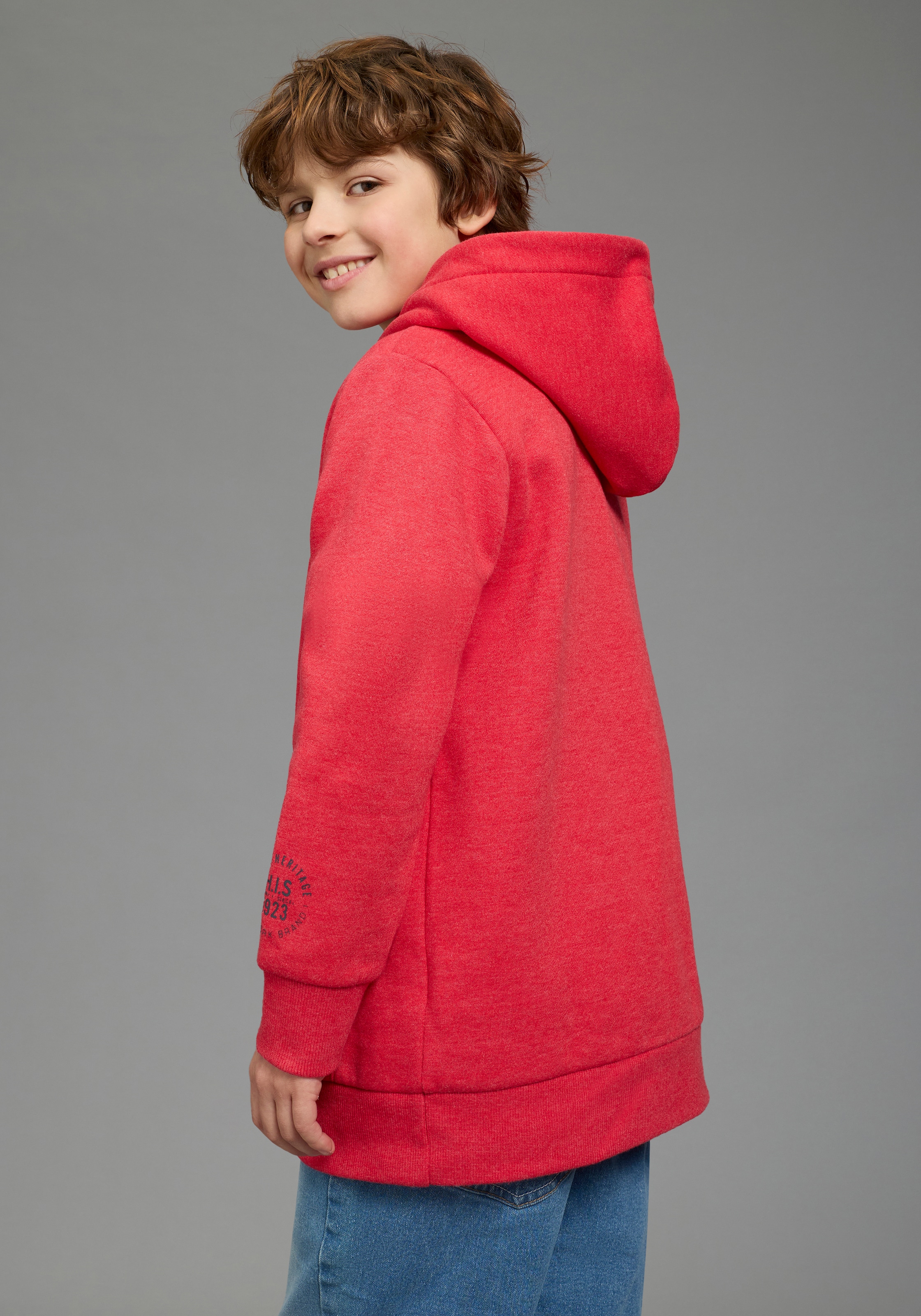 H.I.S Sweat à capuche »Kapuzenhoodie mit Logoprint für Jungen«, für Jungen, mit Kängurutasche, mit Logodrucken, in Basic Passform
