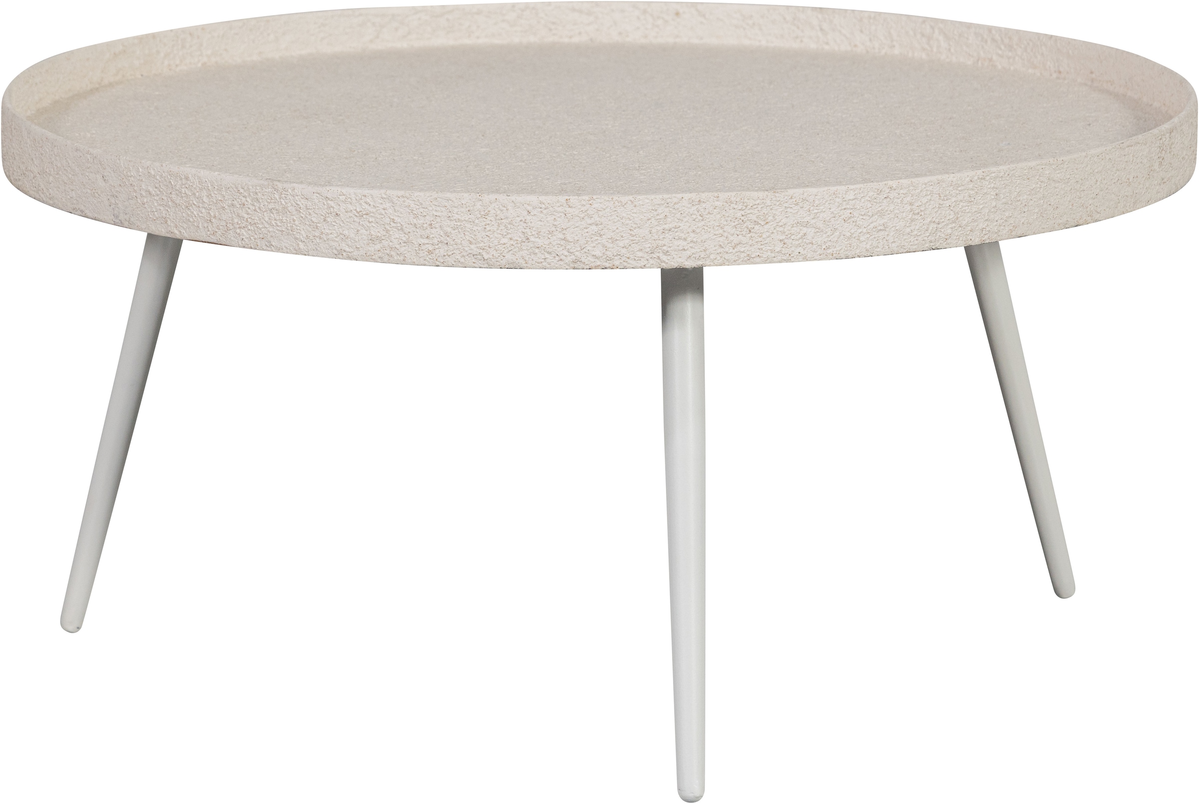 WOOOD Beistelltisch »Bounds mit Metallbeinen und Multiplex-Zinkbeschichtung Ø 74 x H 40 cm« 4 cm Randerhöhung, Tragkraft 20 kg, Metallbeine Höhe 36 cm