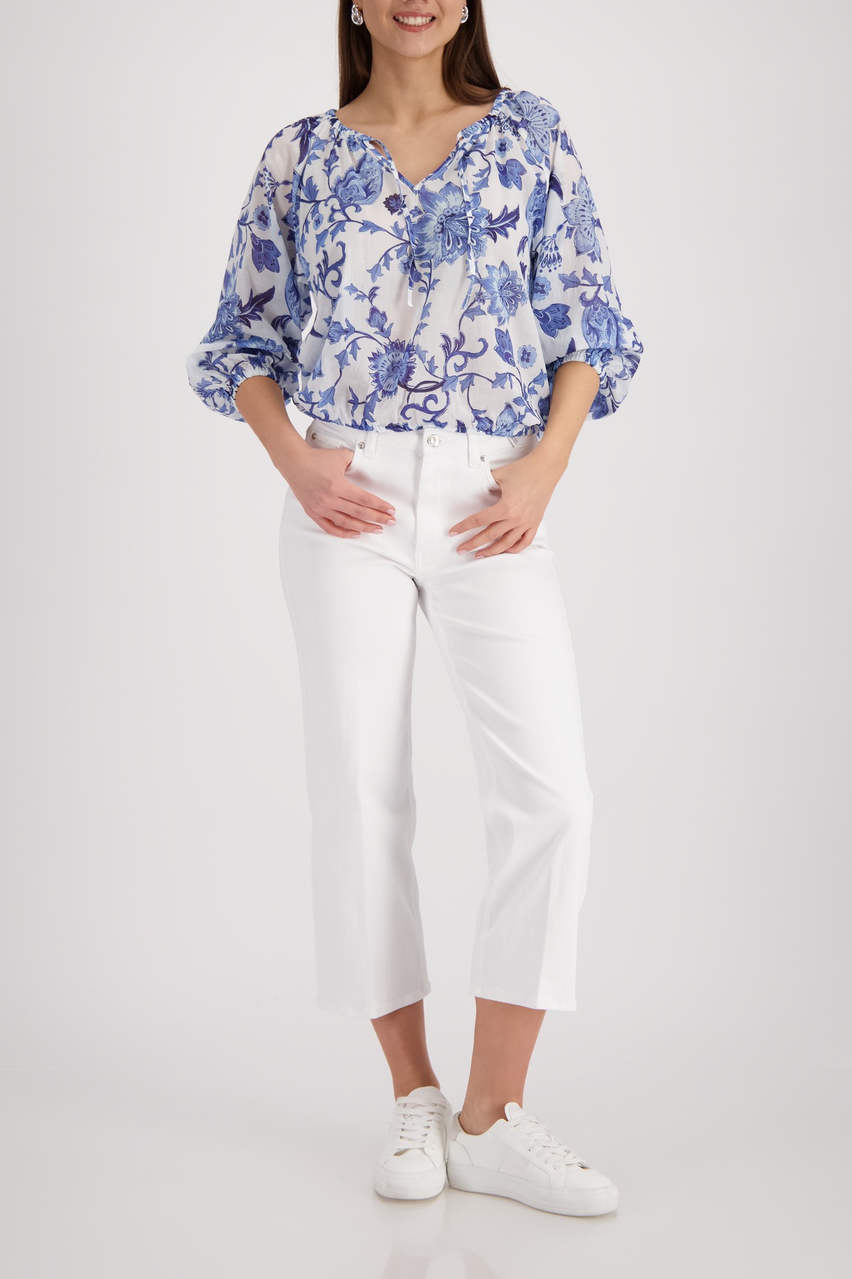 Monari Blouse à manches longues »Bluse Blumendruck allover« coupe régulière avec motif floral