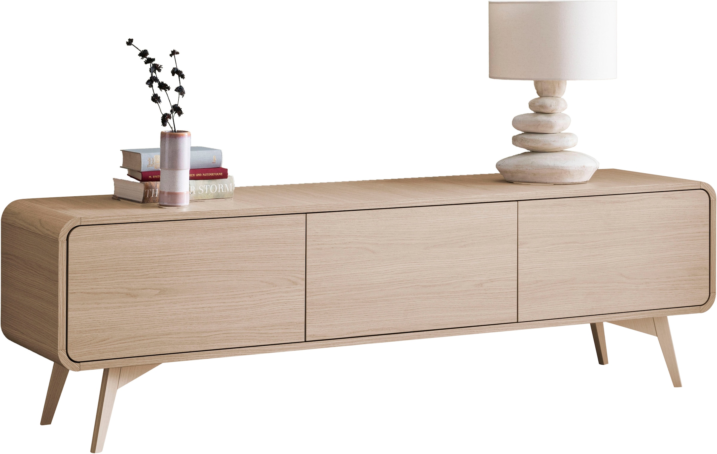 Home affaire Table basse »Torsby, moderner TV-Schrank, Kommode in Eiche Natur, TV-Unterschrank« abgerundete Ecken, ausreichend Stauraum, vielseitig einsetzbar