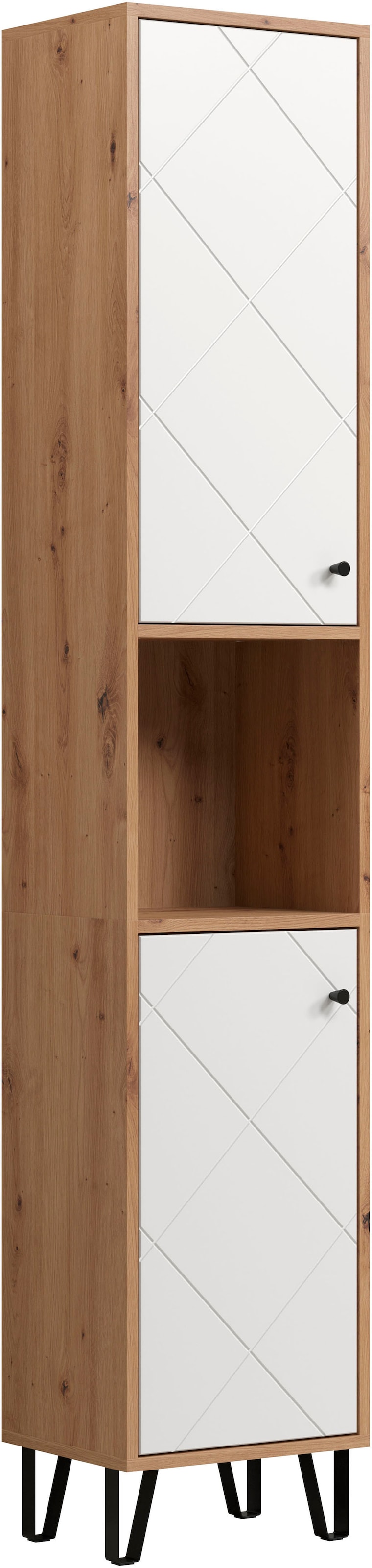 welltime Hochschrank »Tarragona« 1 Stk. tlg. Hochschrank mit 1 Tür & 1 Klappe - (B/T/H) 36/29/191 cm