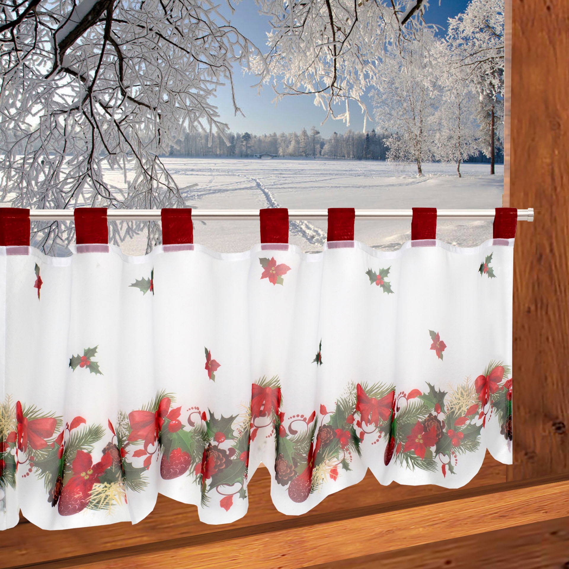 Delindo Lifestyle Gardine »Weihnachten« Schlaufen 1 Stk. tlg. mit Schlaufenaufhängung, für die Küche