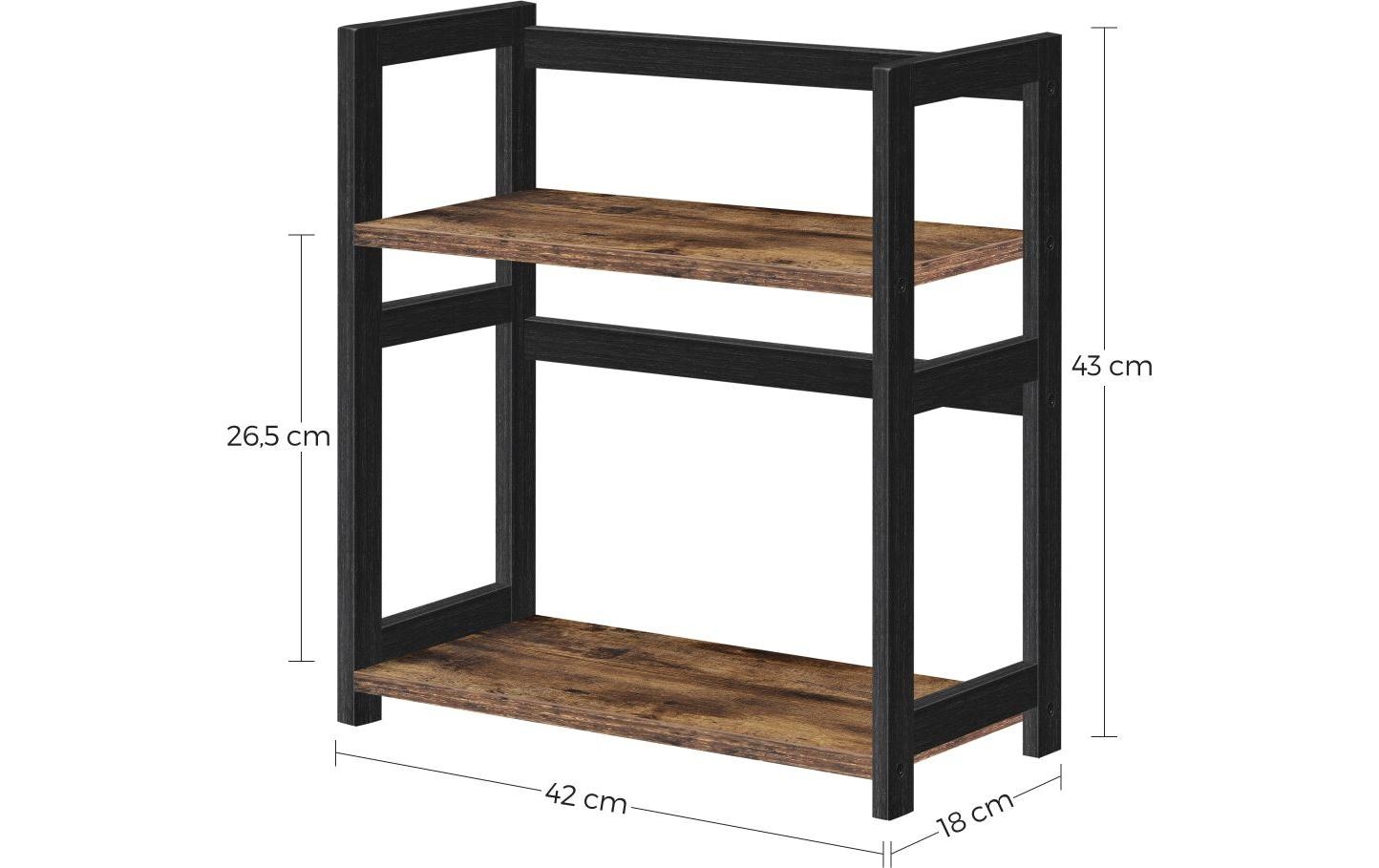 SONGMICS Étagère »2 Ebenen, Braun/Schwarz«