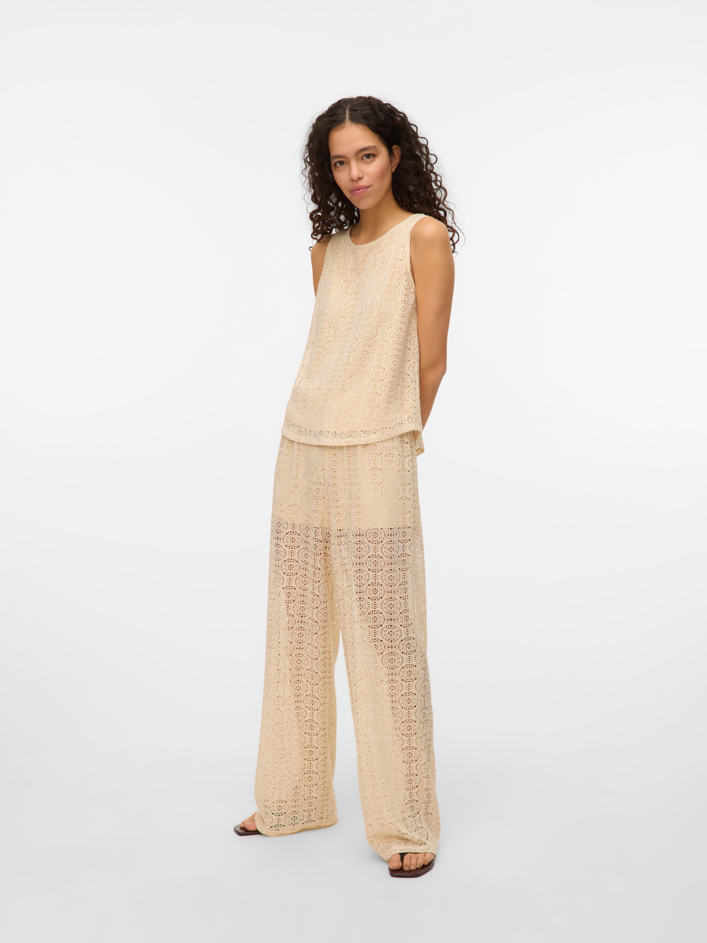 Vero Moda Spitzentop »VMMAYA TANK TOP JRS VO« Materialmix, regular fit