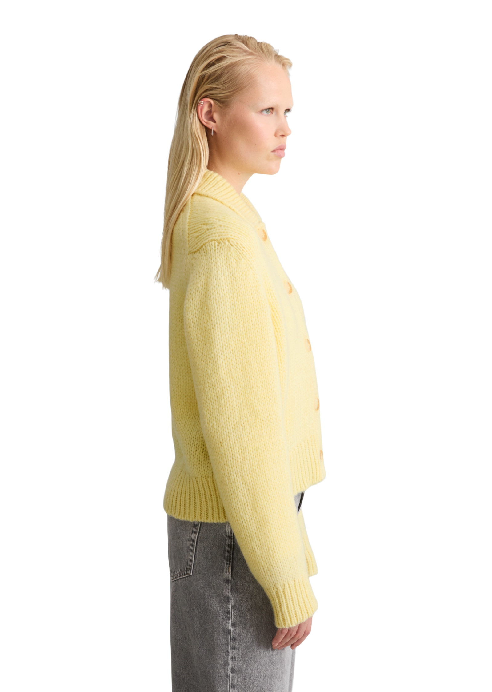 Marc O'Polo DENIM Veste en tricot avec col polo en laine vierge et laine d’alpaga