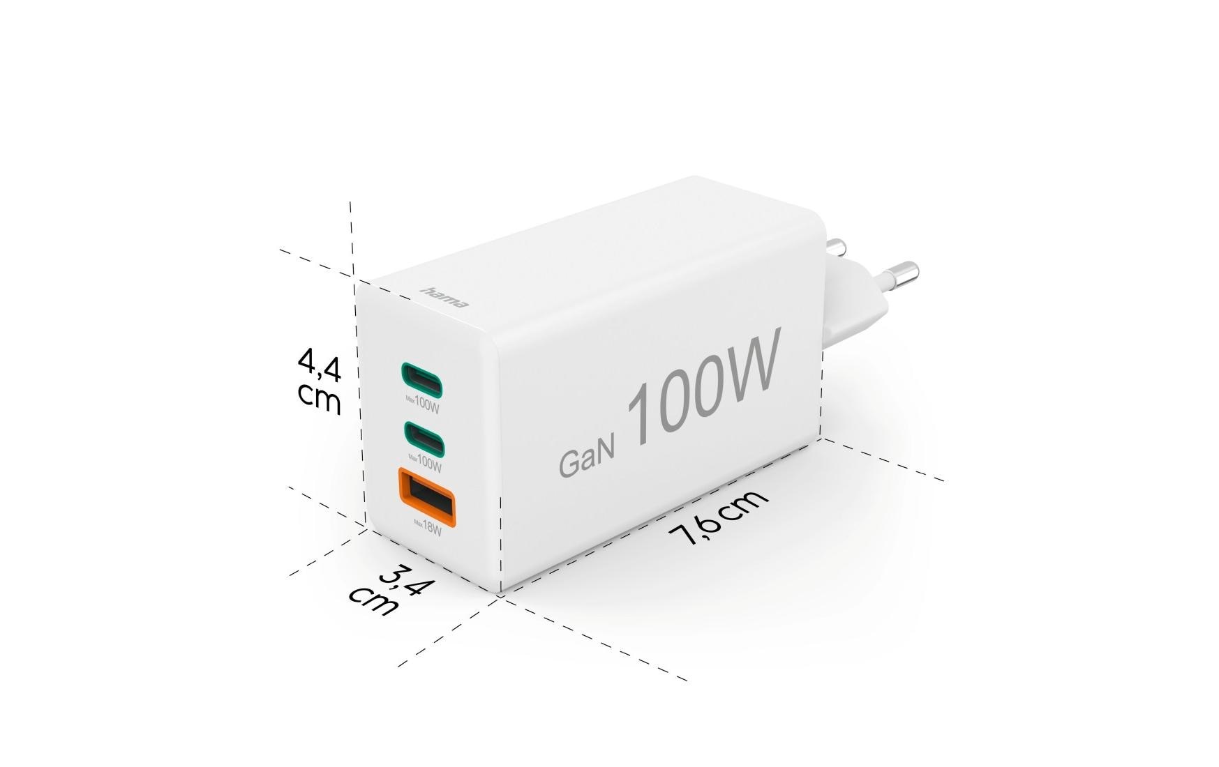 Hama Chargeur USB »Gan charger 1x USB-A 2x USB-C 100 W«