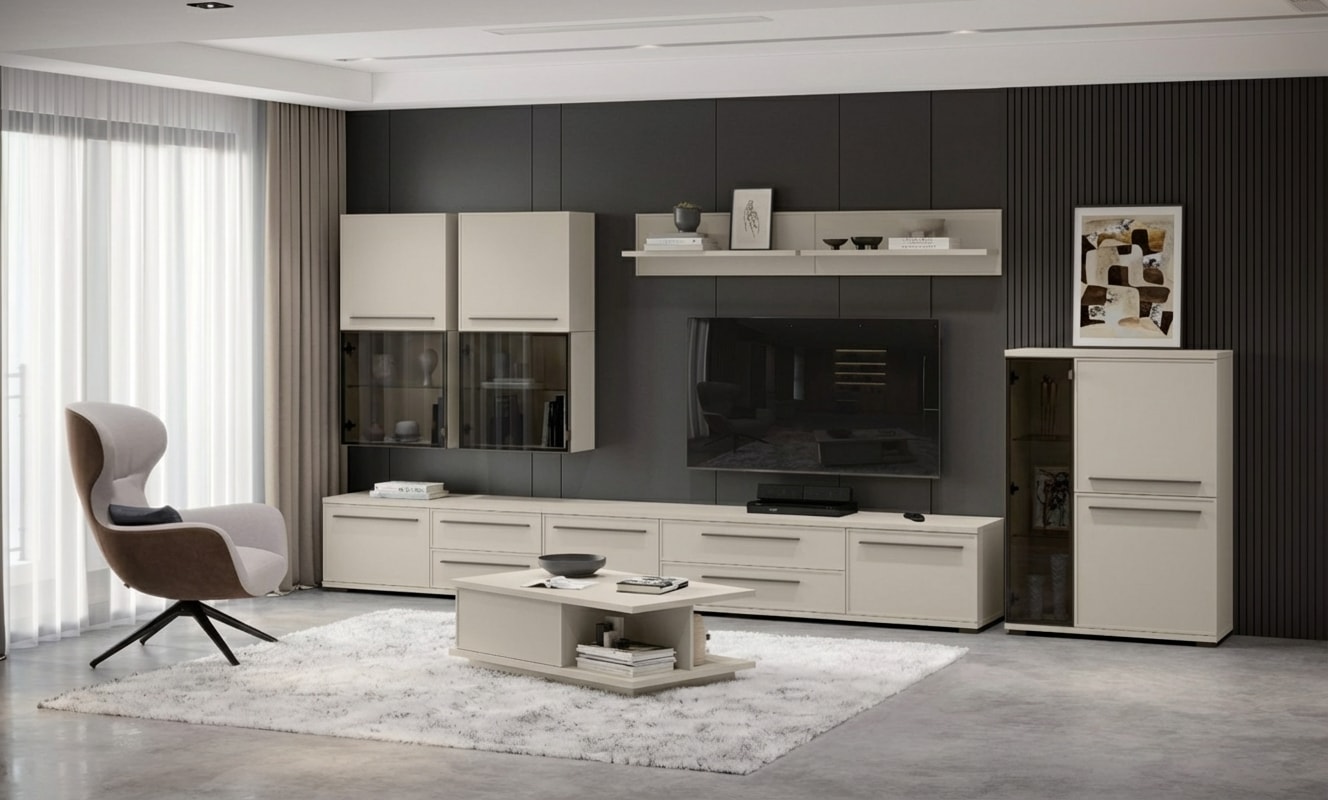 GOODproduct Vitrine suspendue »Opera, Wandschrank, Schwebendes Design für modernen Wohnraum« laqué UV, fonction Soft Close, montage mural