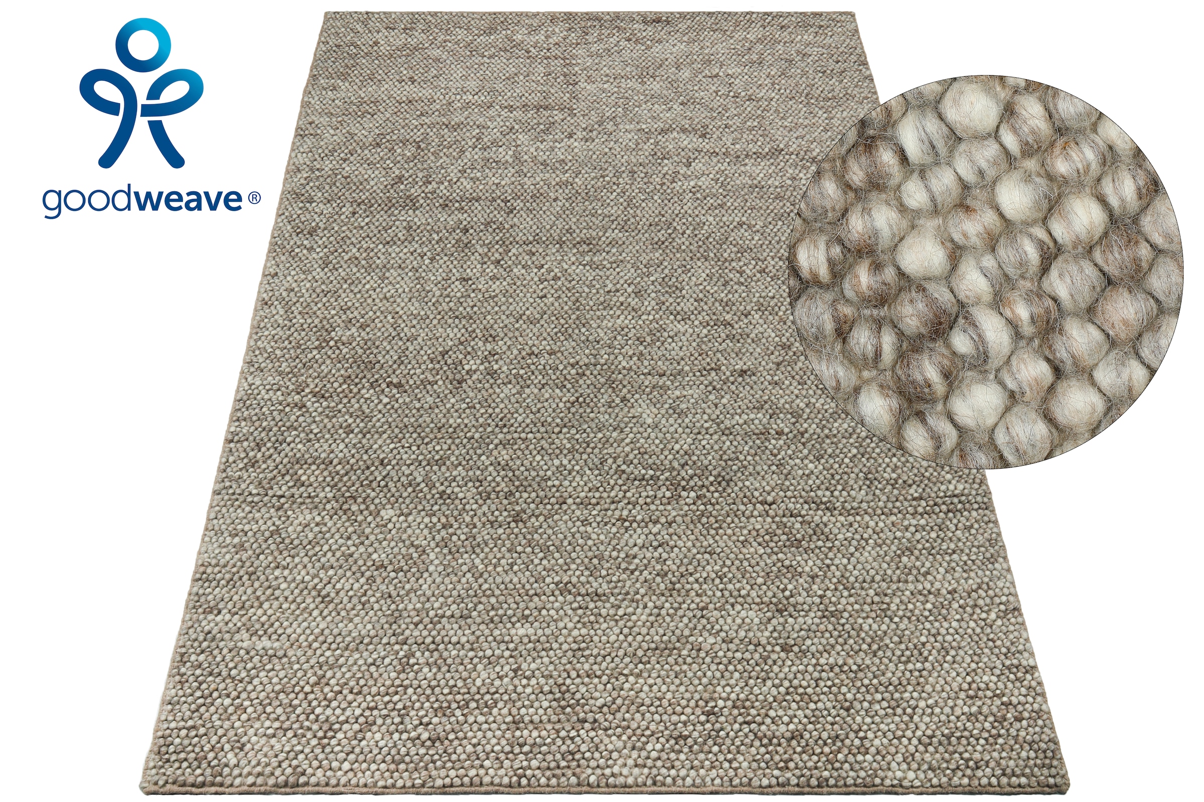 my home Tapis en laine »Wolly, Wolle« Rectangulaire 14 mm Höhe handgewebt, Handweb Teppiche, Wohnzimmer, Schlafzimmer, Esszimmer