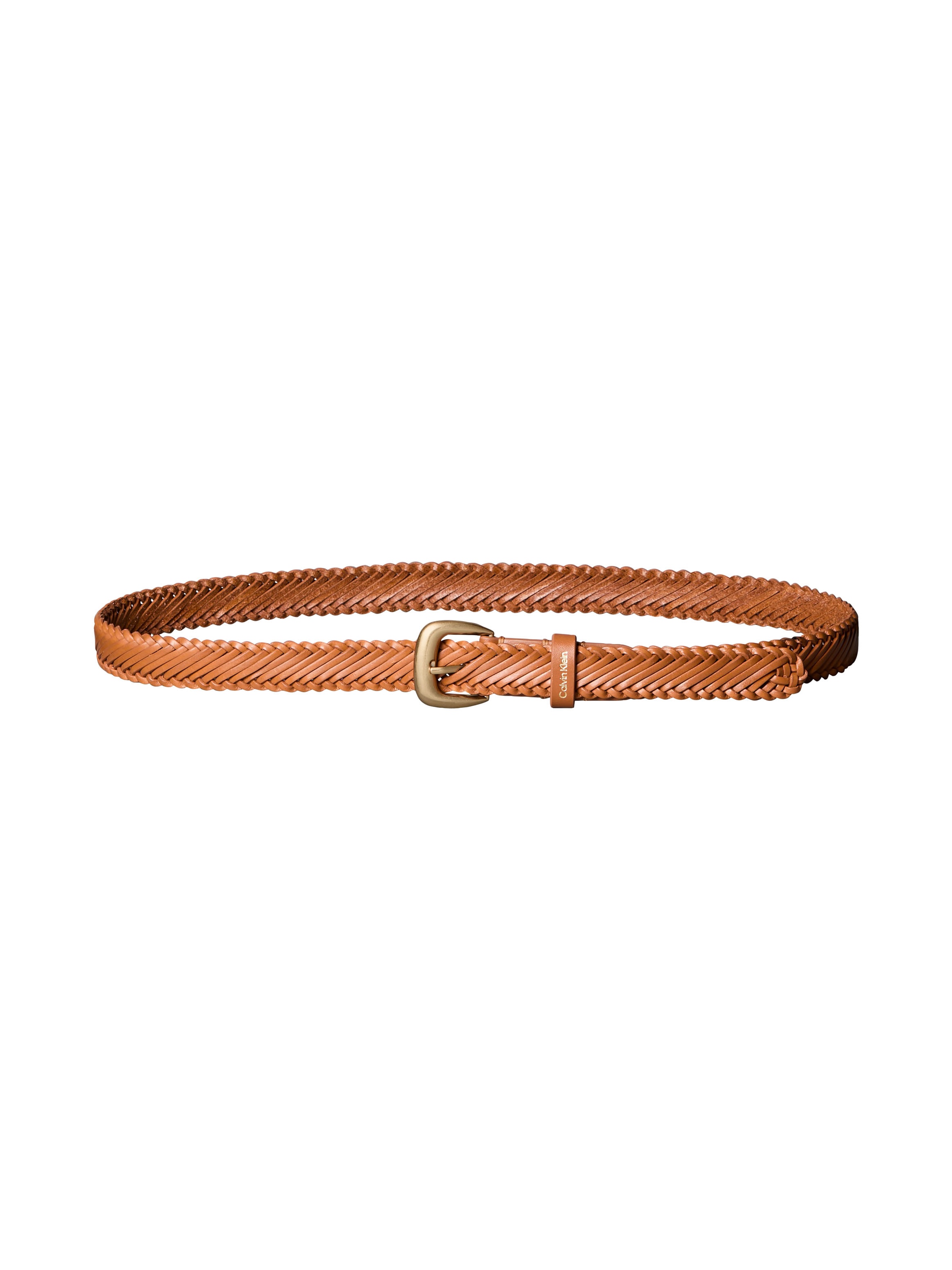 Calvin Klein Ceinture en cuir »BRAIDED LOGO BUCKLE 25MM« Grössenverstellbar mit Metallschliesse