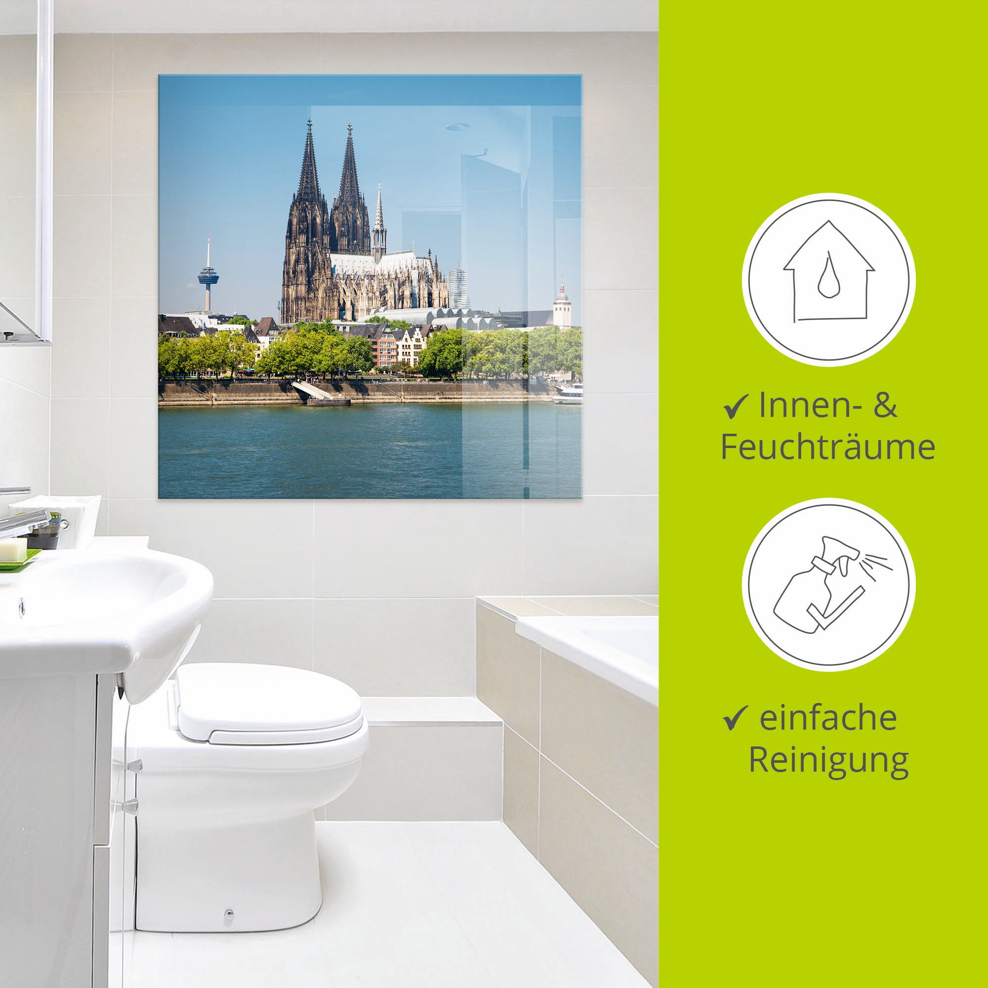 Artland Glasbild »Kölner Dom« Gebäude 1 Stk. tlg. in verschiedenen Grössen
