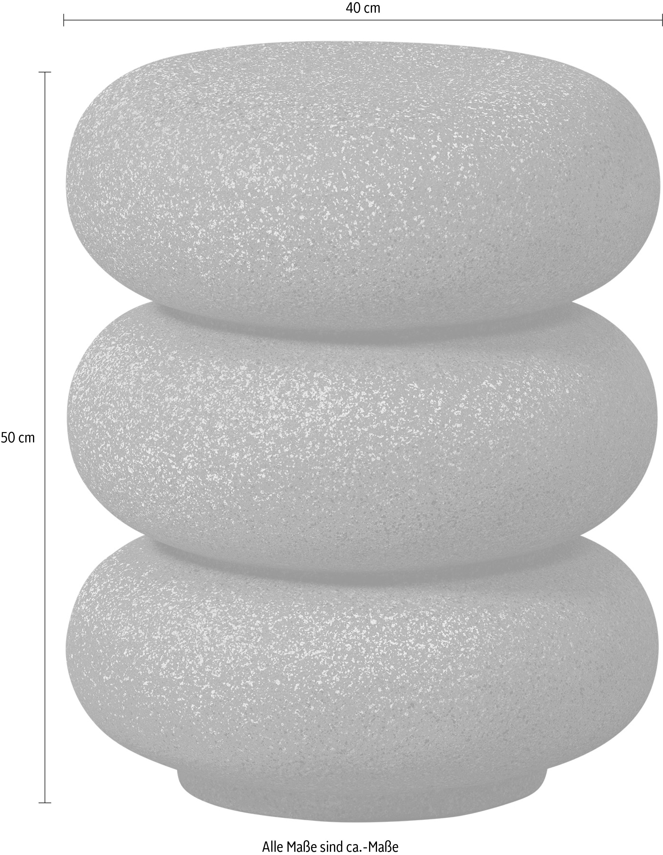 WOOOD Beistelltisch »Laurel mit organisch gestapelter Form aus Magnesiumoxid 40x40x50 cm« Einzigartig durch Materialstruktur, Tragkraft 20 kg, Eigengewicht 6 kg