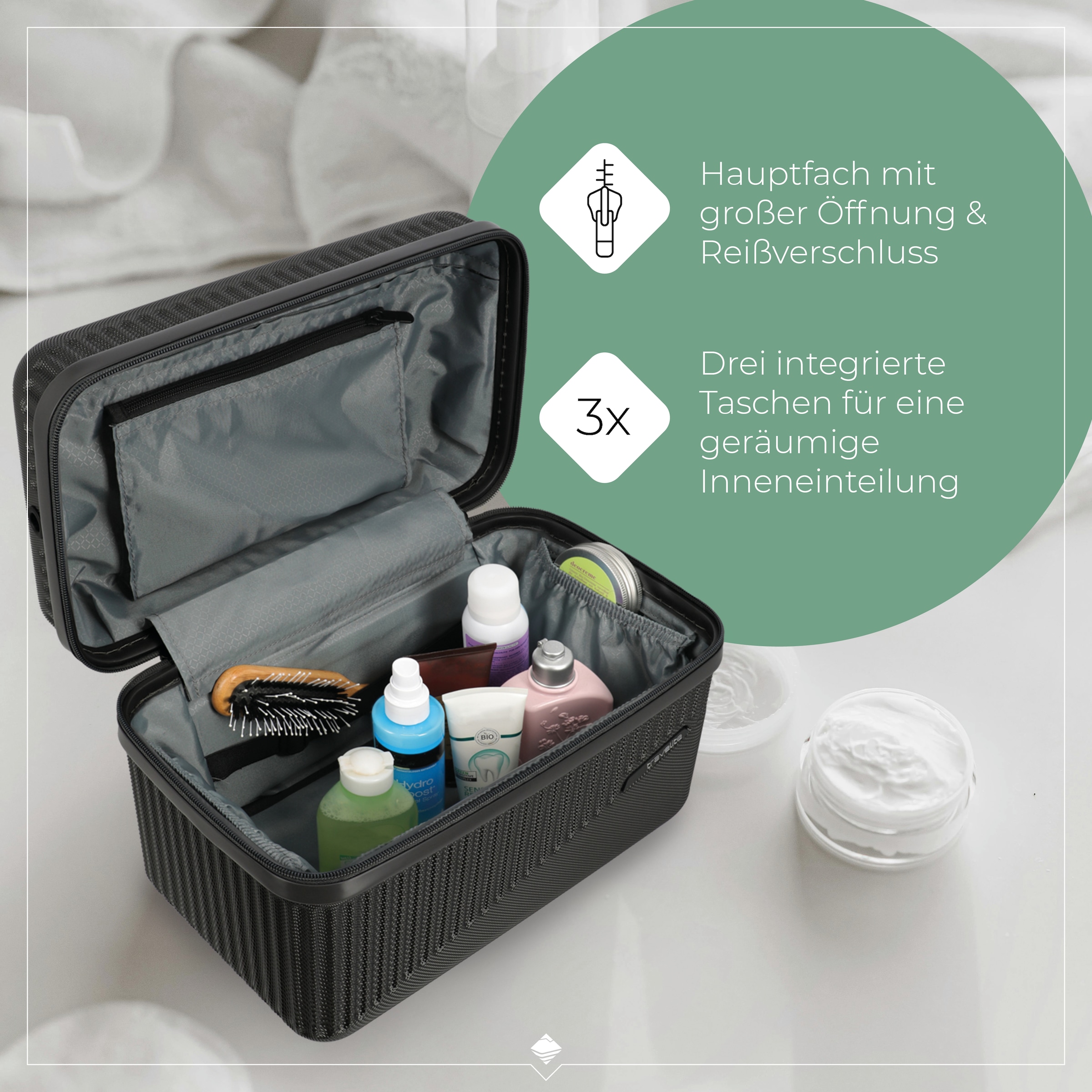 travelite Trousse de beauté »BALI Kosmetikkoffer« avec fonction à clipser et organiseur – idéal pour voyage et quotidien