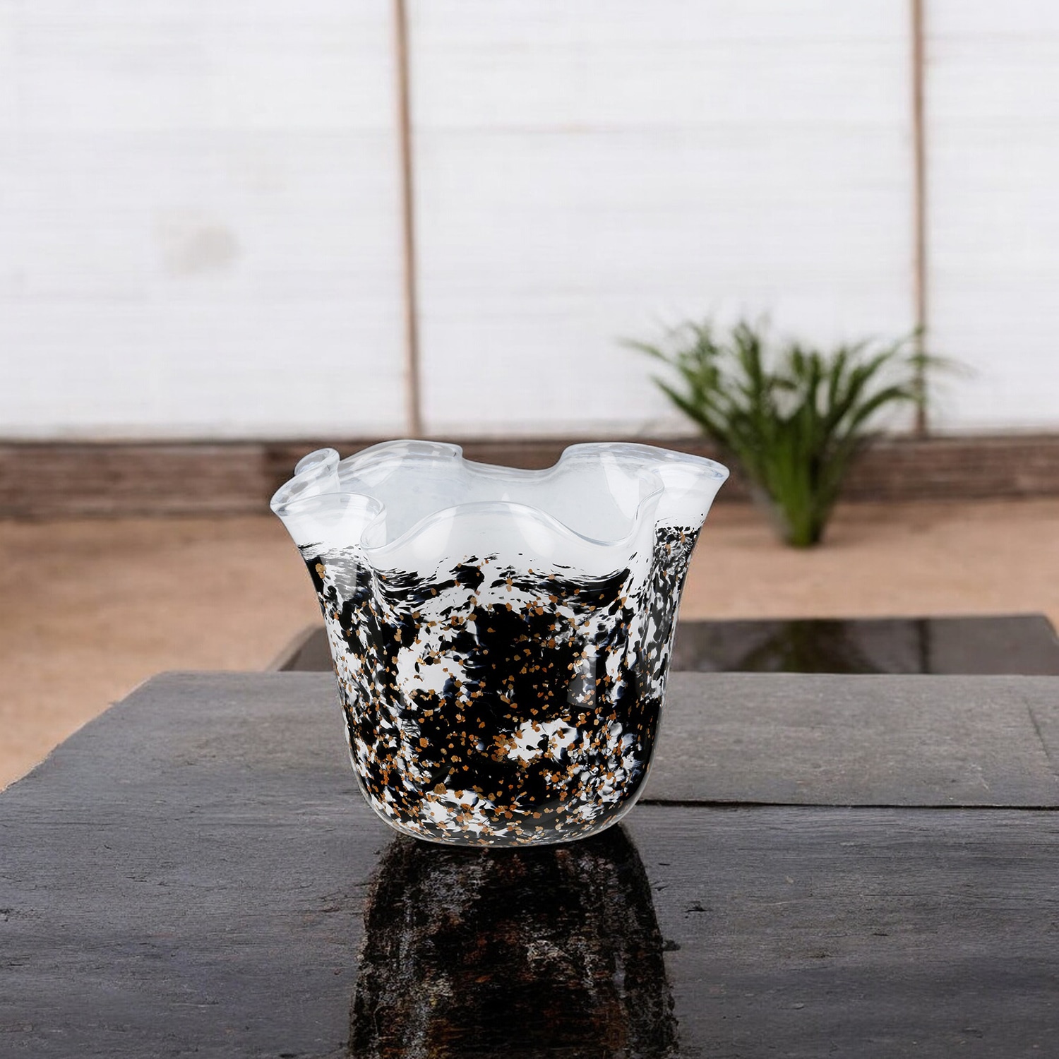 GILDE Tischvase »Vase Petunia, schwarz-weiss«