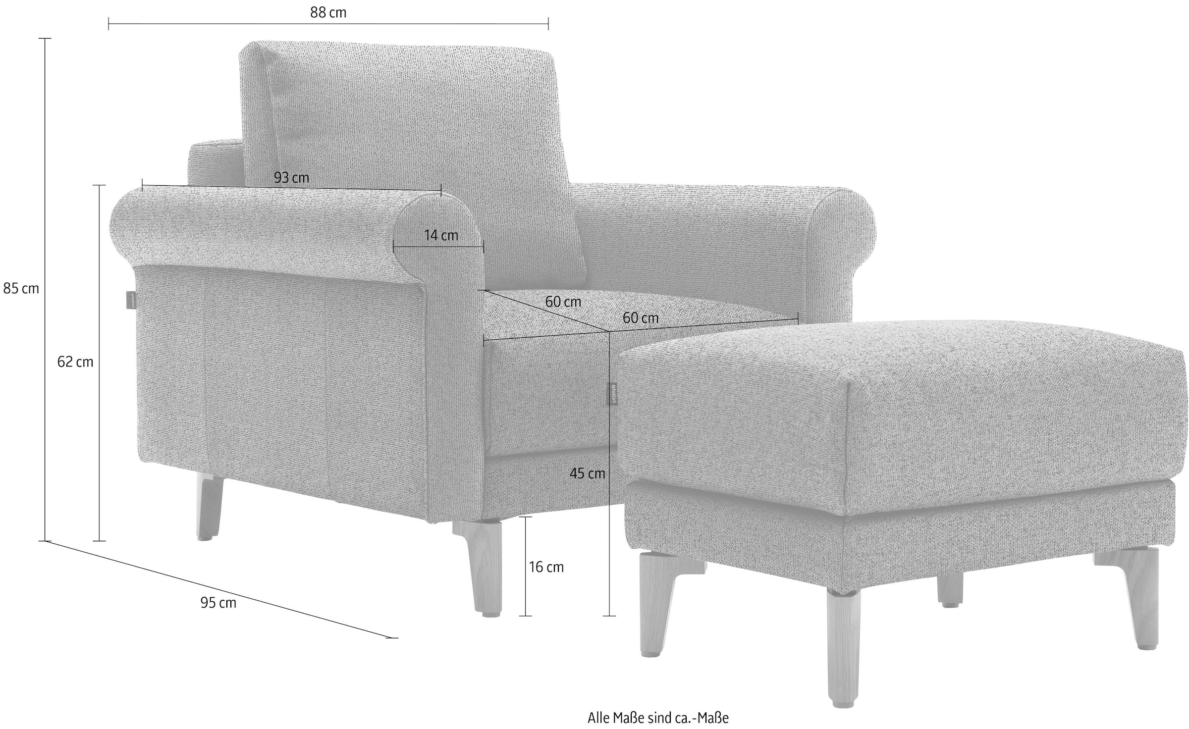Creation BY ROLF BENZ Fauteuil »CR.450, Designsessel, Loungesessel« style maison de campagne moderne, avec grand confort d’assise, largeur 88 cm, pieds en noyer