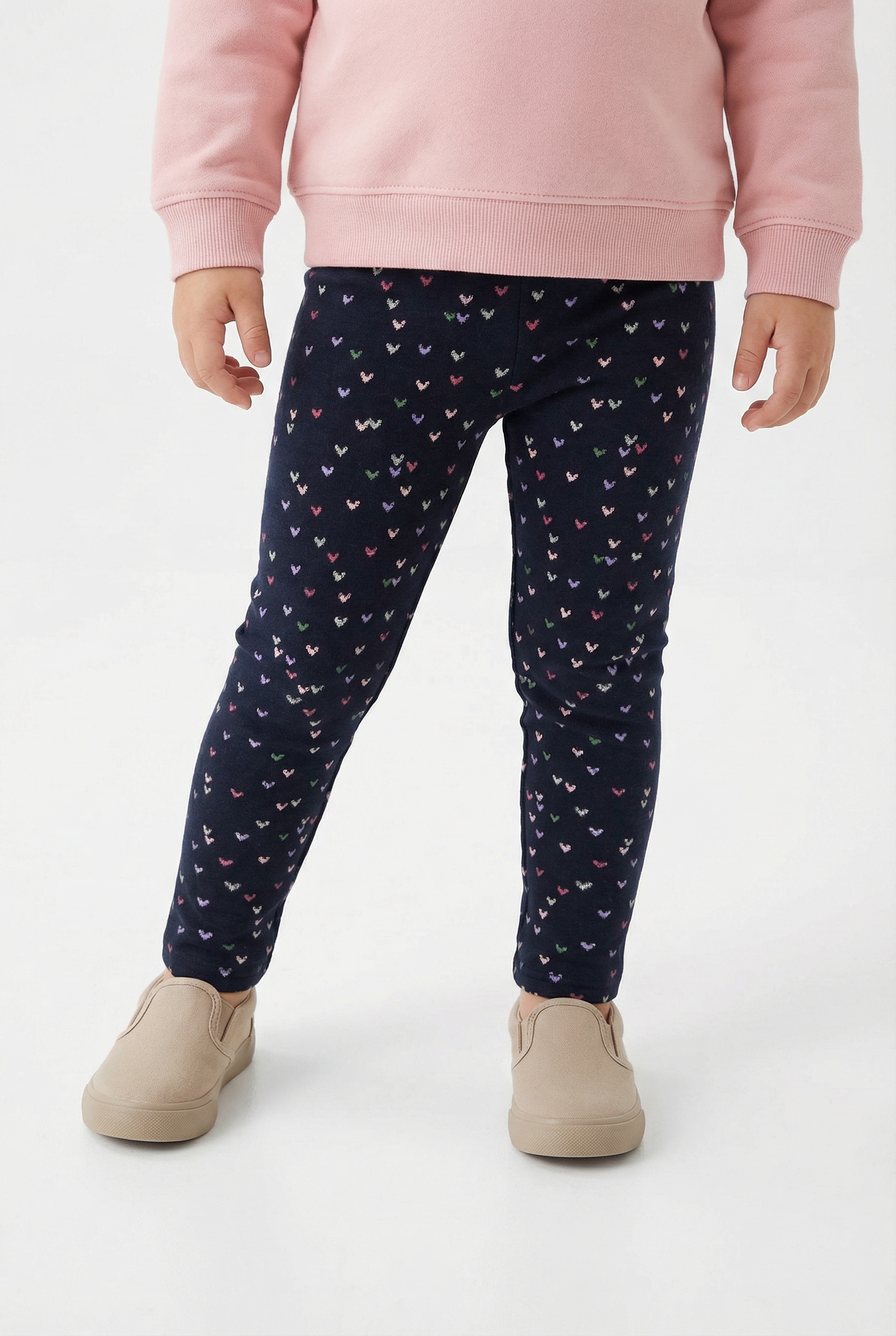 happy girls Strickleggings  im süssen Herzchen-Allover