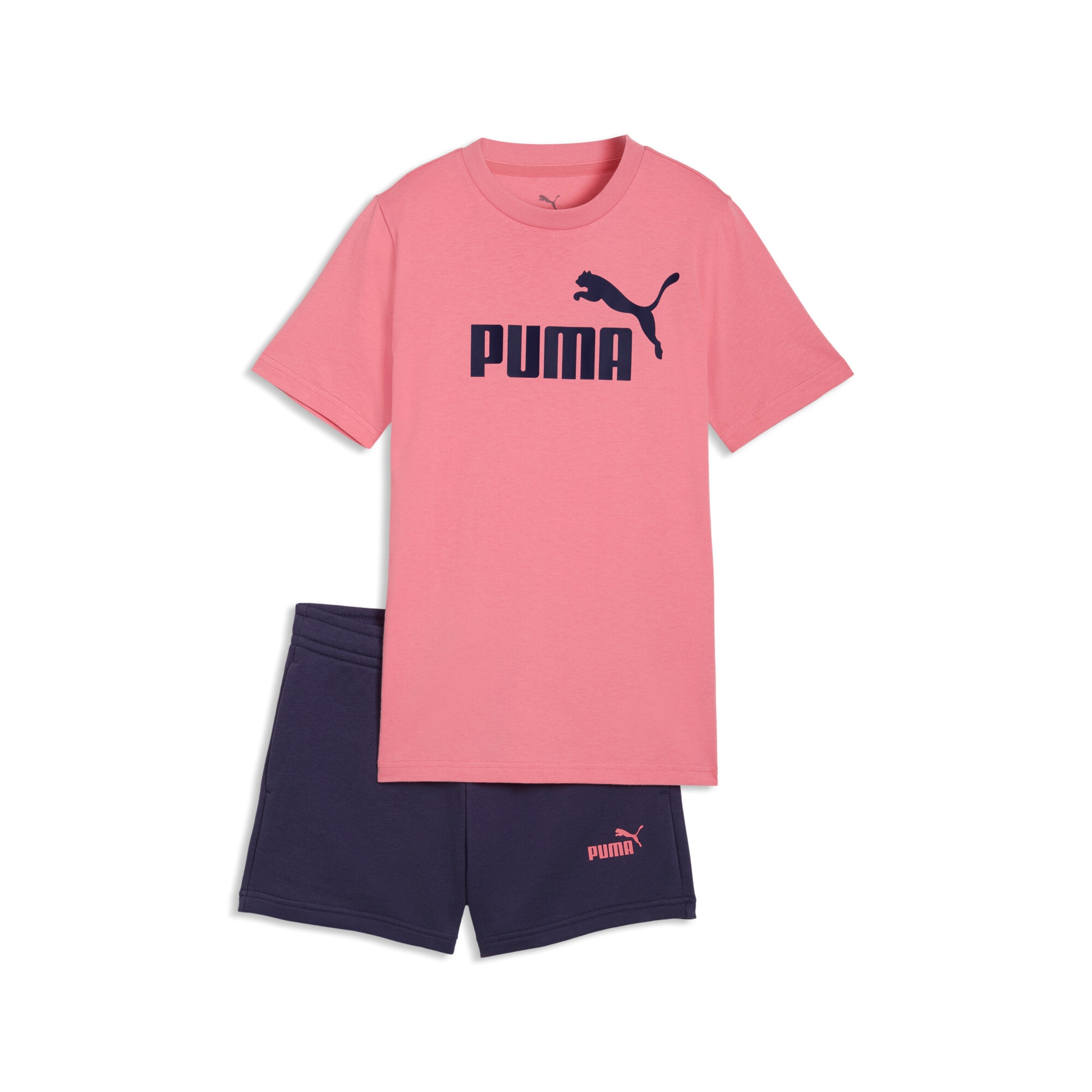 PUMA Trainingsanzug »ESS NO.1 LOGO TEE AND SHORTS SET G« 2 tlg. aus Baumwolle, mit elastischem Bund und innenliegendem Kordelzug